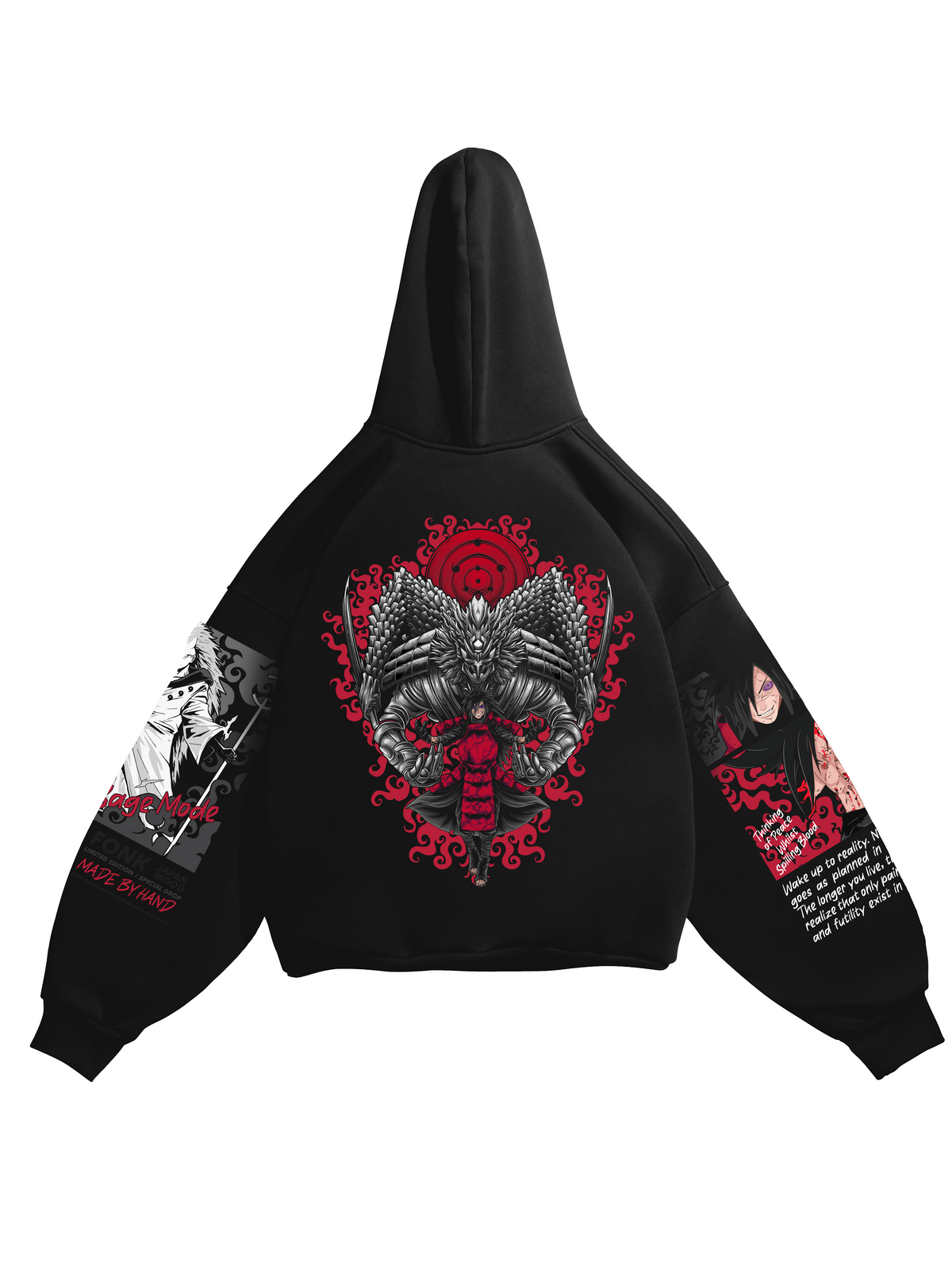 Hoodie Madara - Naruto anime, unisex, black