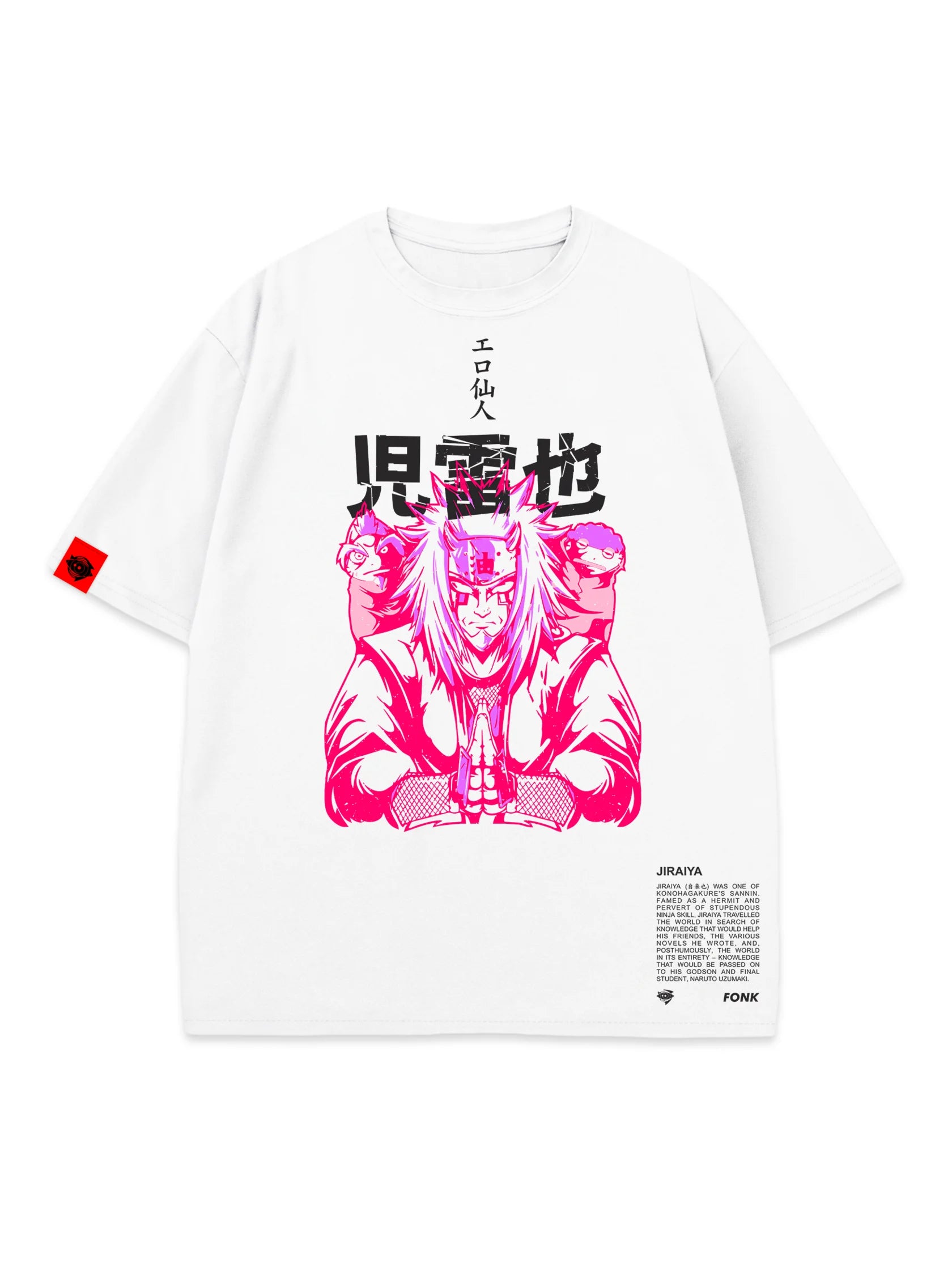 T-SHIRT JIRAIYA - Naruto anime, unisex, white