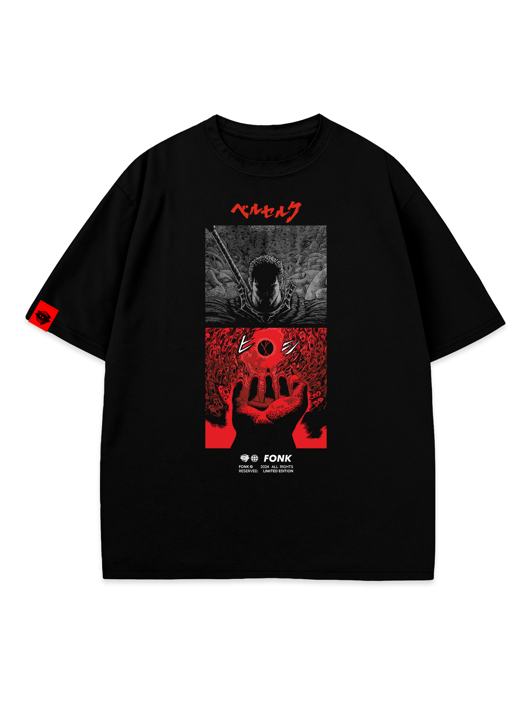 T-SHIRT God Hand - Berserk anime, unisex, black
