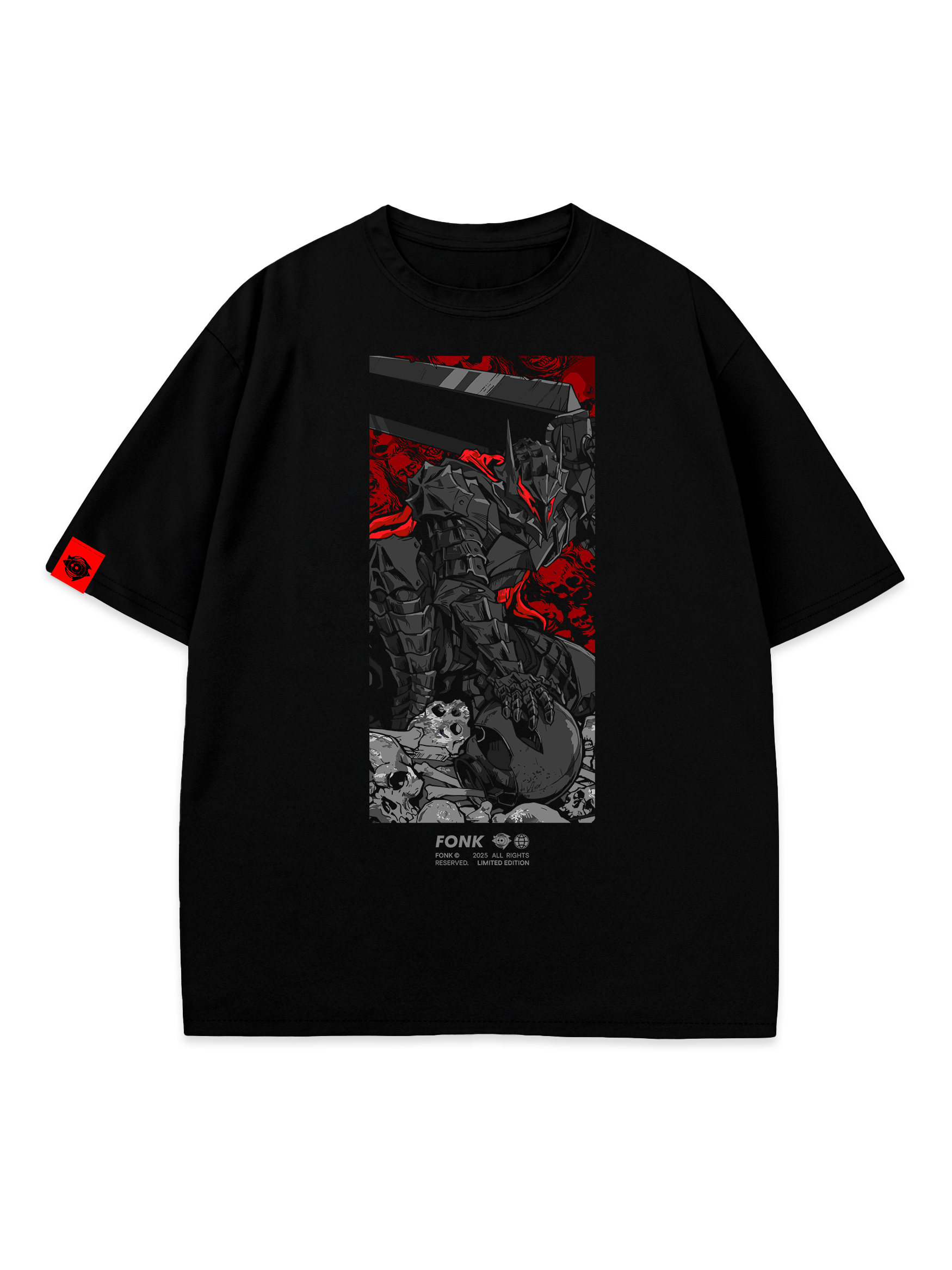 T-SHIRT Black Knight - Berserk anime, unisex, black