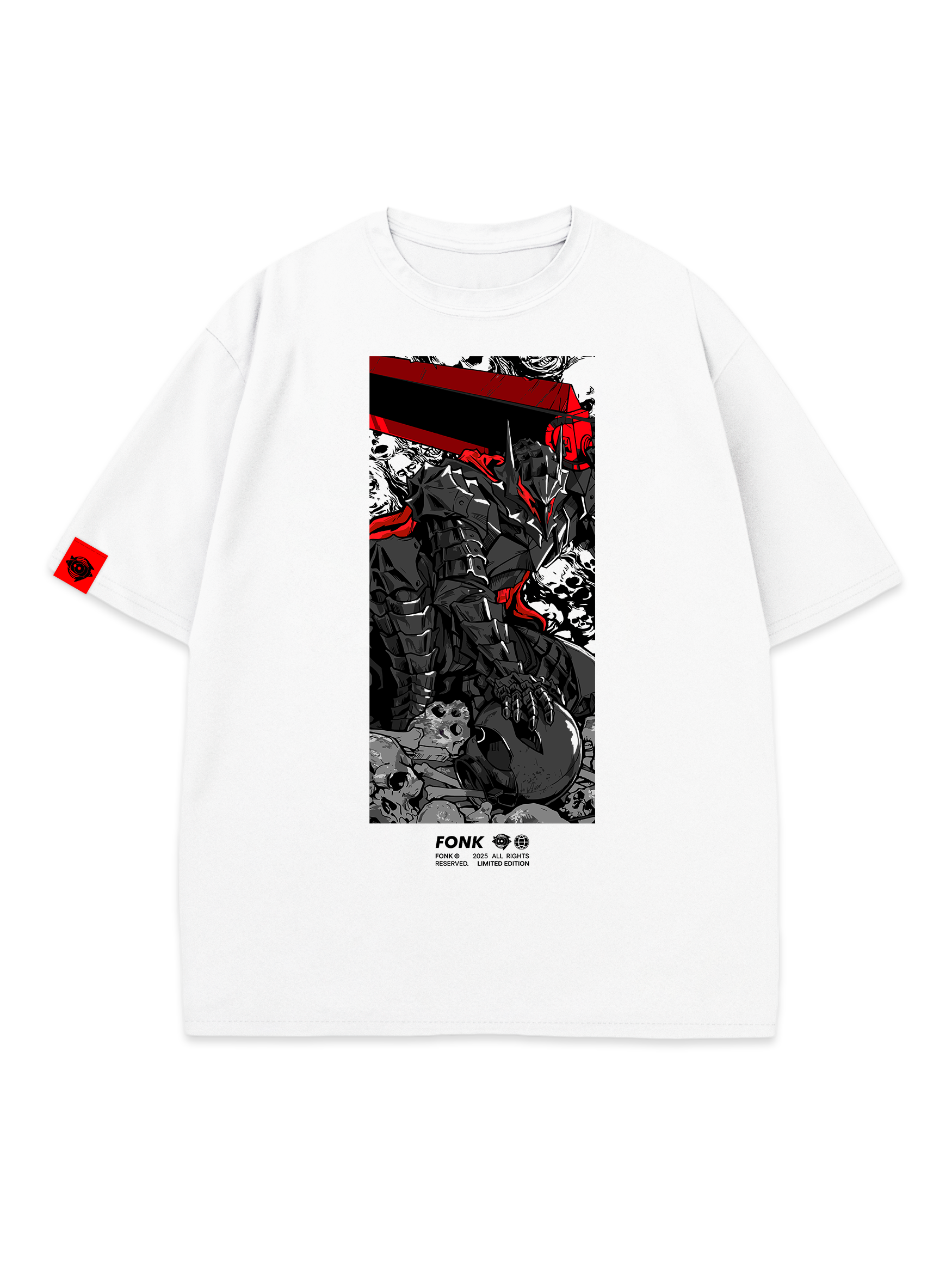 T-SHIRT Black Knight - Berserk anime, unisex, white