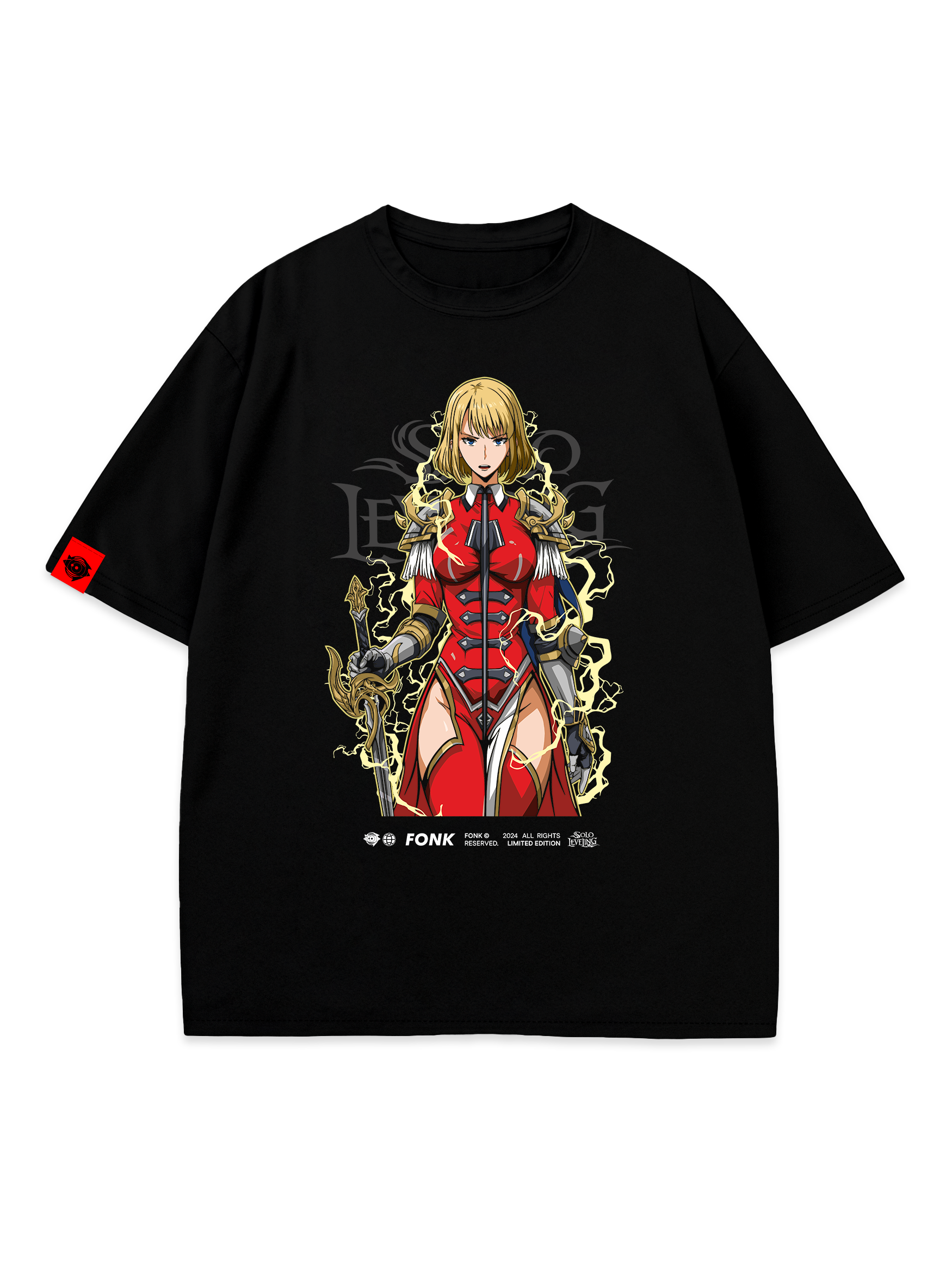 T-SHIRT Cha Hae-in - Solo Leveling anime, unisex, black