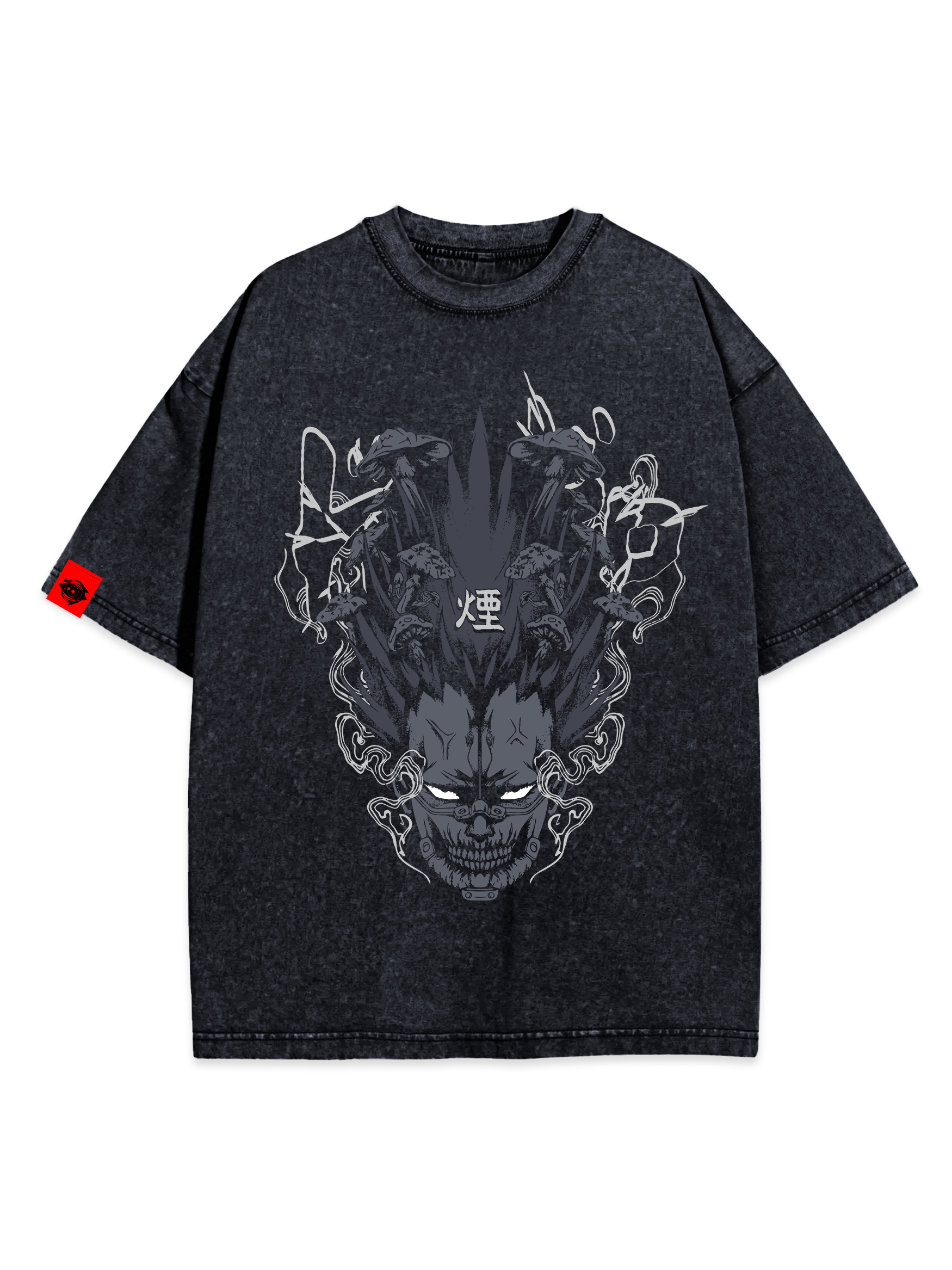 T-SHIRT Mushrooms vol.2 - Dorohedoro anime, unisex, marble black
