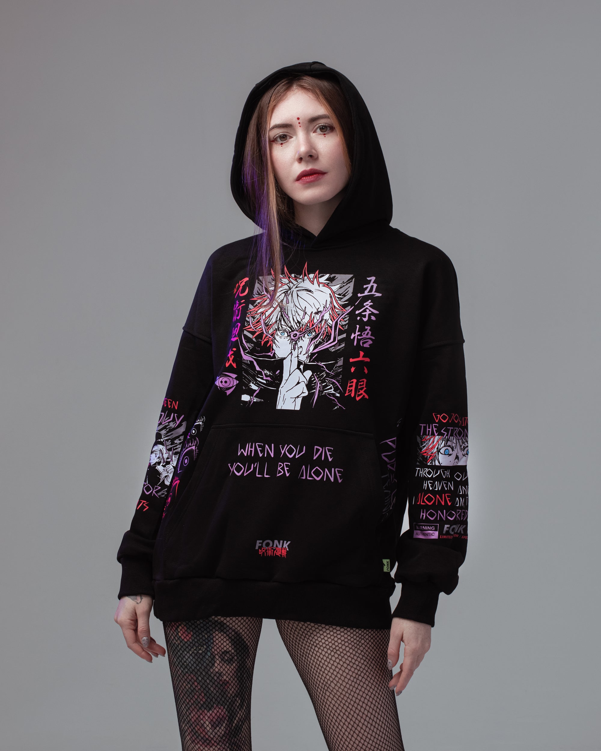 Hoodie Satoru Gojo - Jujutsu Kaisen anime, unisex, black