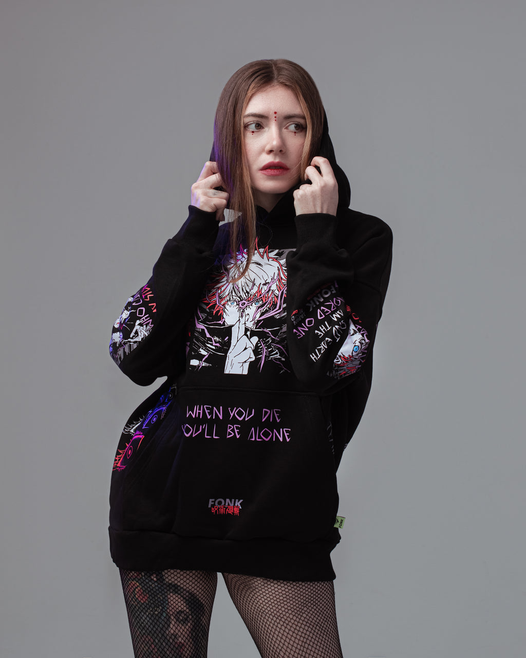 Hoodie Satoru Gojo - Jujutsu Kaisen anime, unisex, black