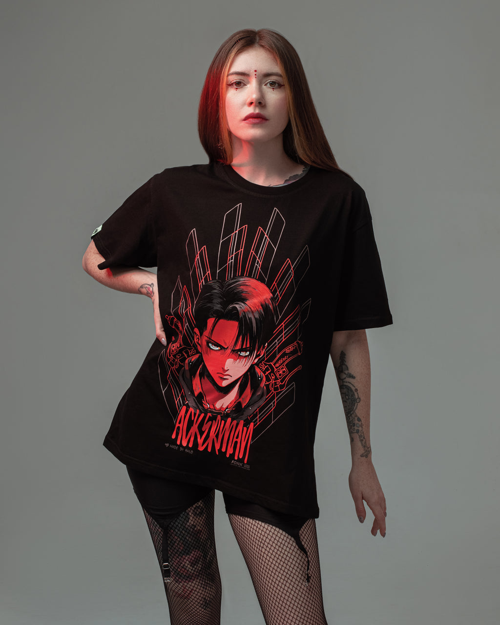 T-SHIRT Levi Ackerman - AOT anime, unisex, black