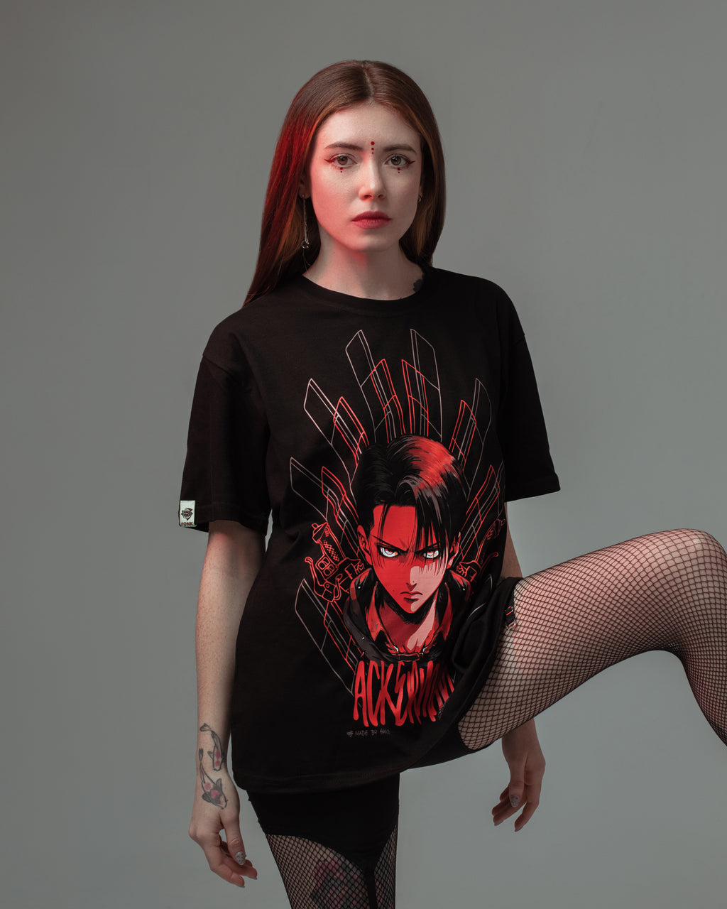 T-SHIRT Levi Ackerman - AOT anime, unisex, black