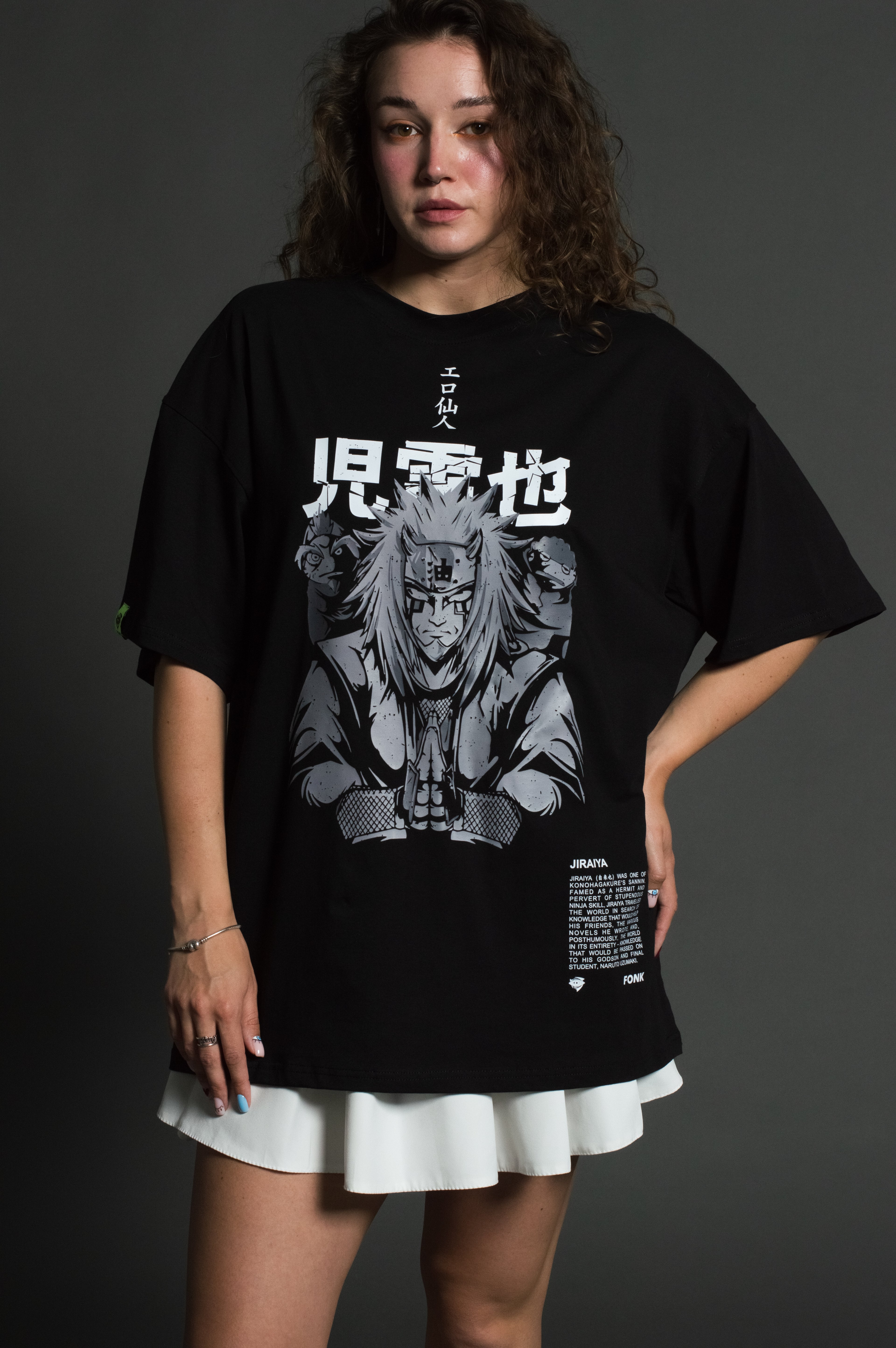 T-SHIRT JIRAIYA - Naruto anime, unisex, black
