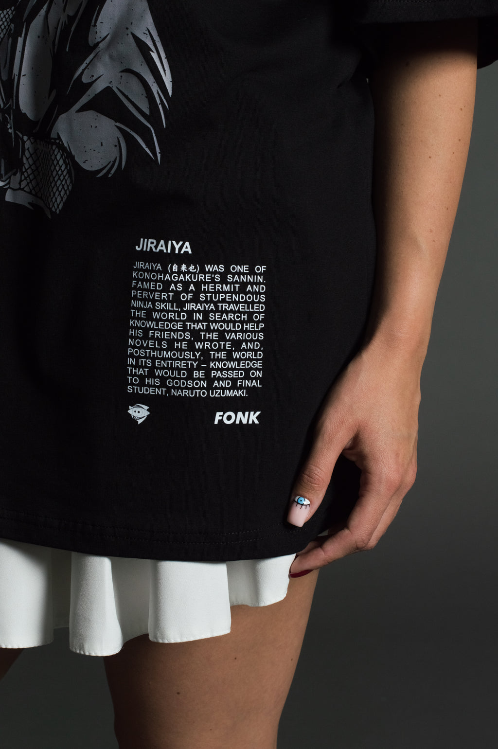 T-SHIRT JIRAIYA - Naruto anime, unisex, black