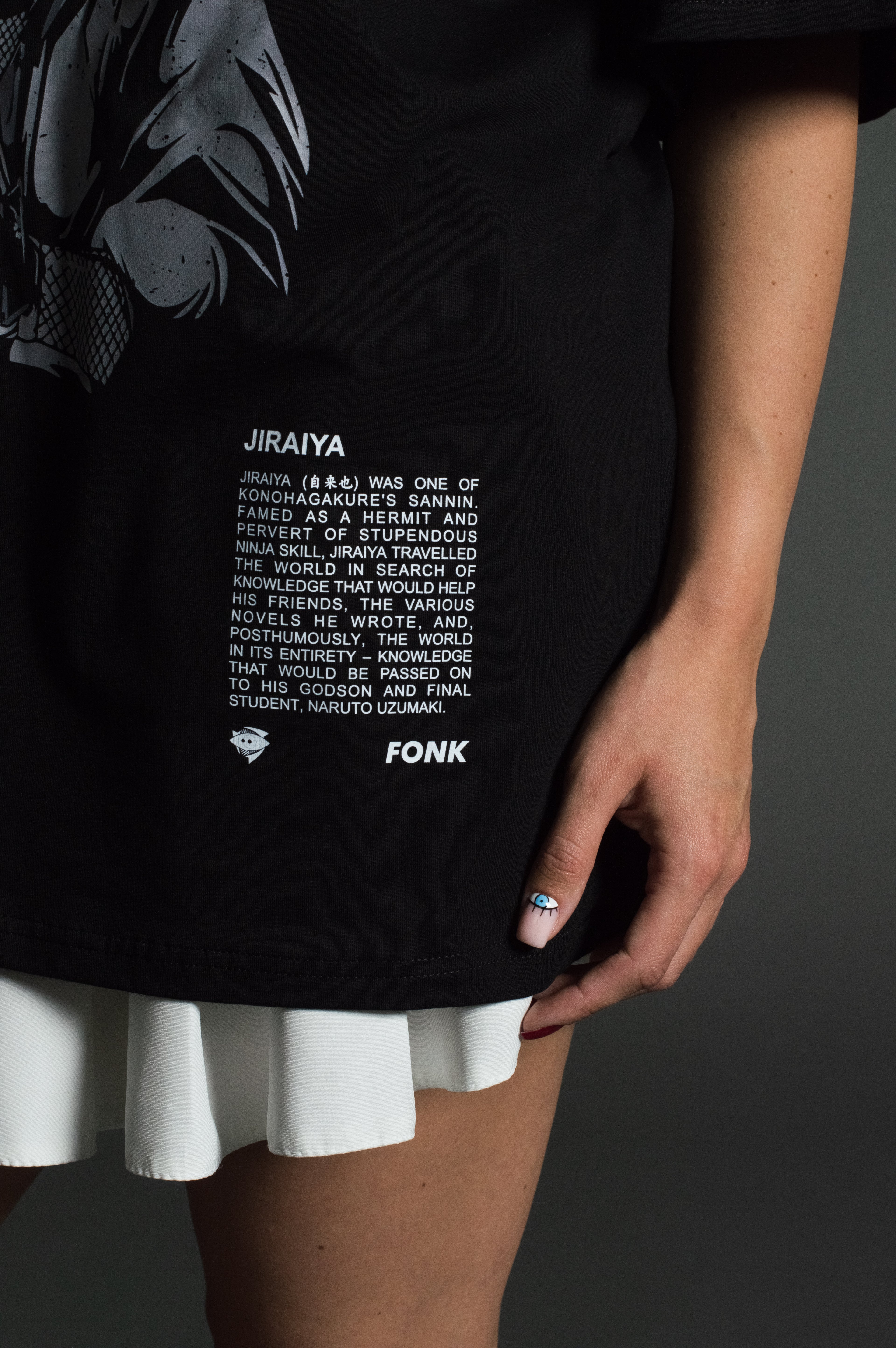 T-SHIRT JIRAIYA - Naruto anime, unisex, black