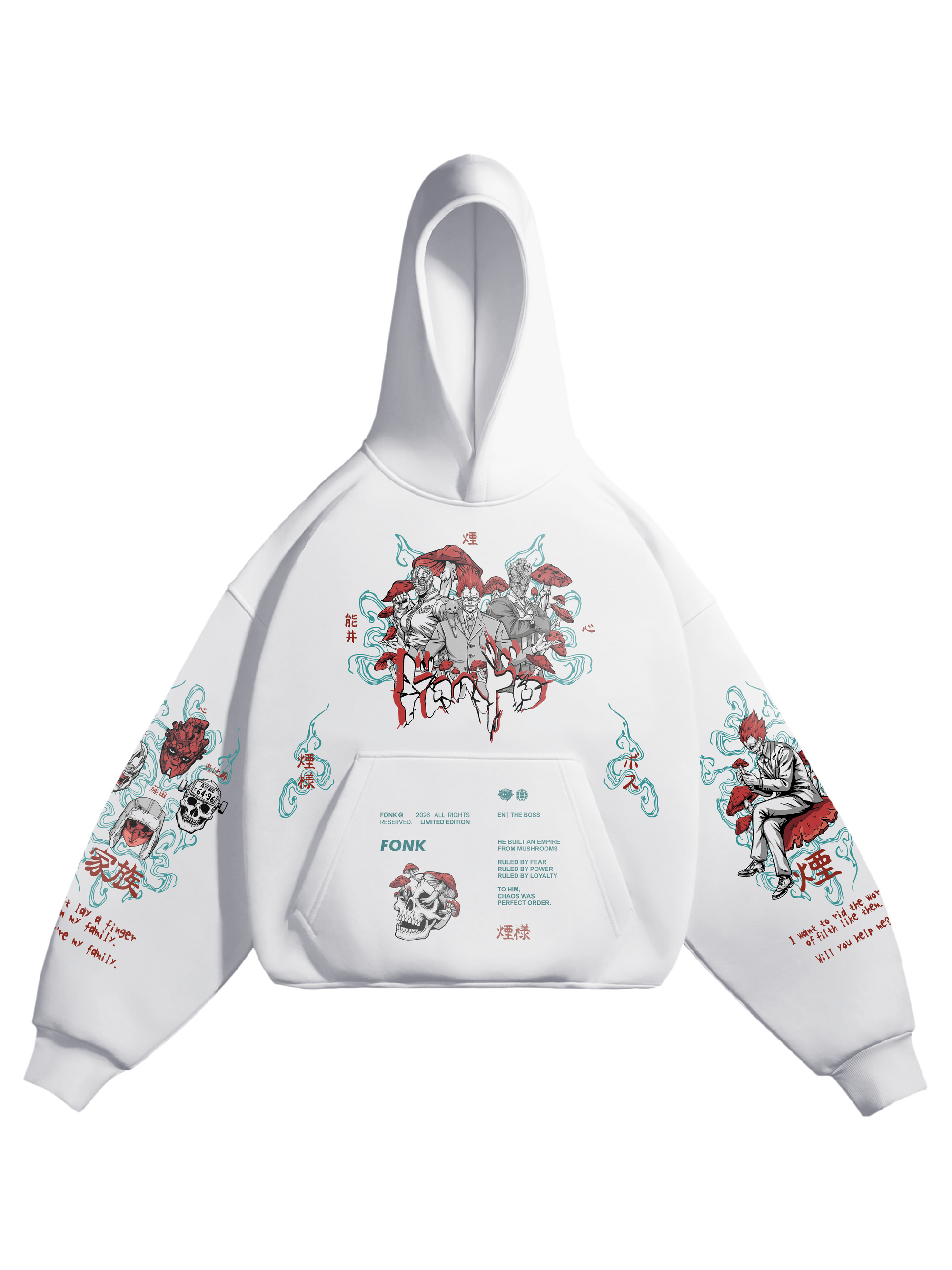 Hoodie En - Dorohedoro anime, unisex, white