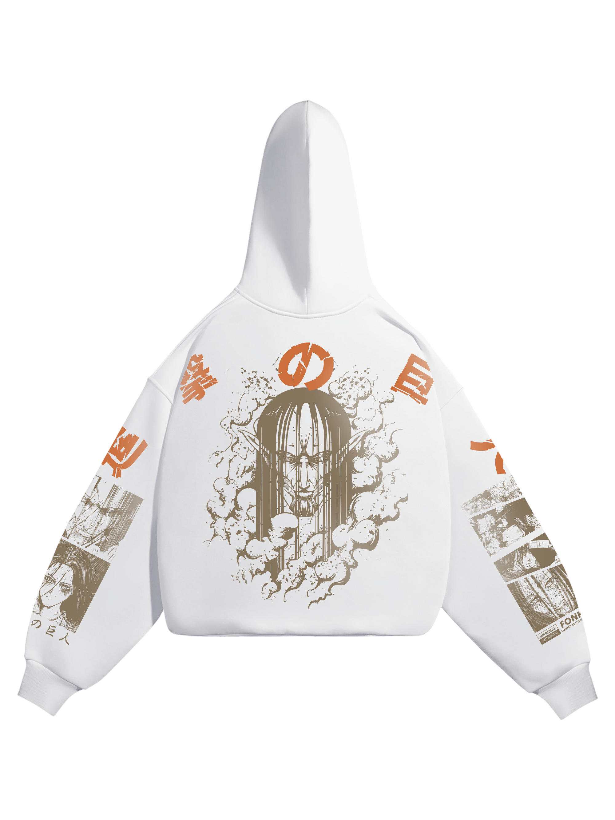 Hoodie Eren Yeager - AOT anime, unisex, white