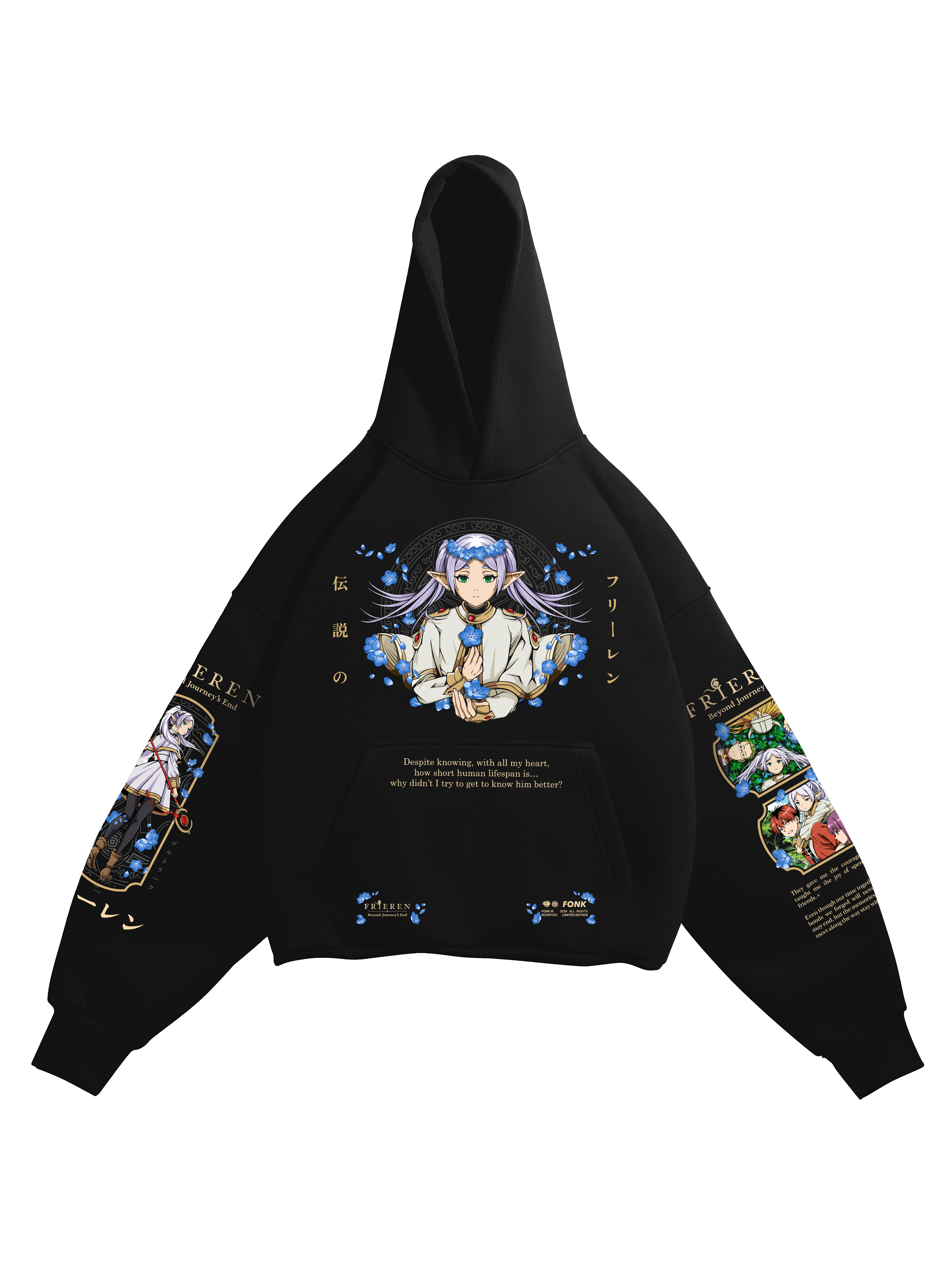 Hoodie Memories - Frieren anime, unisex, black