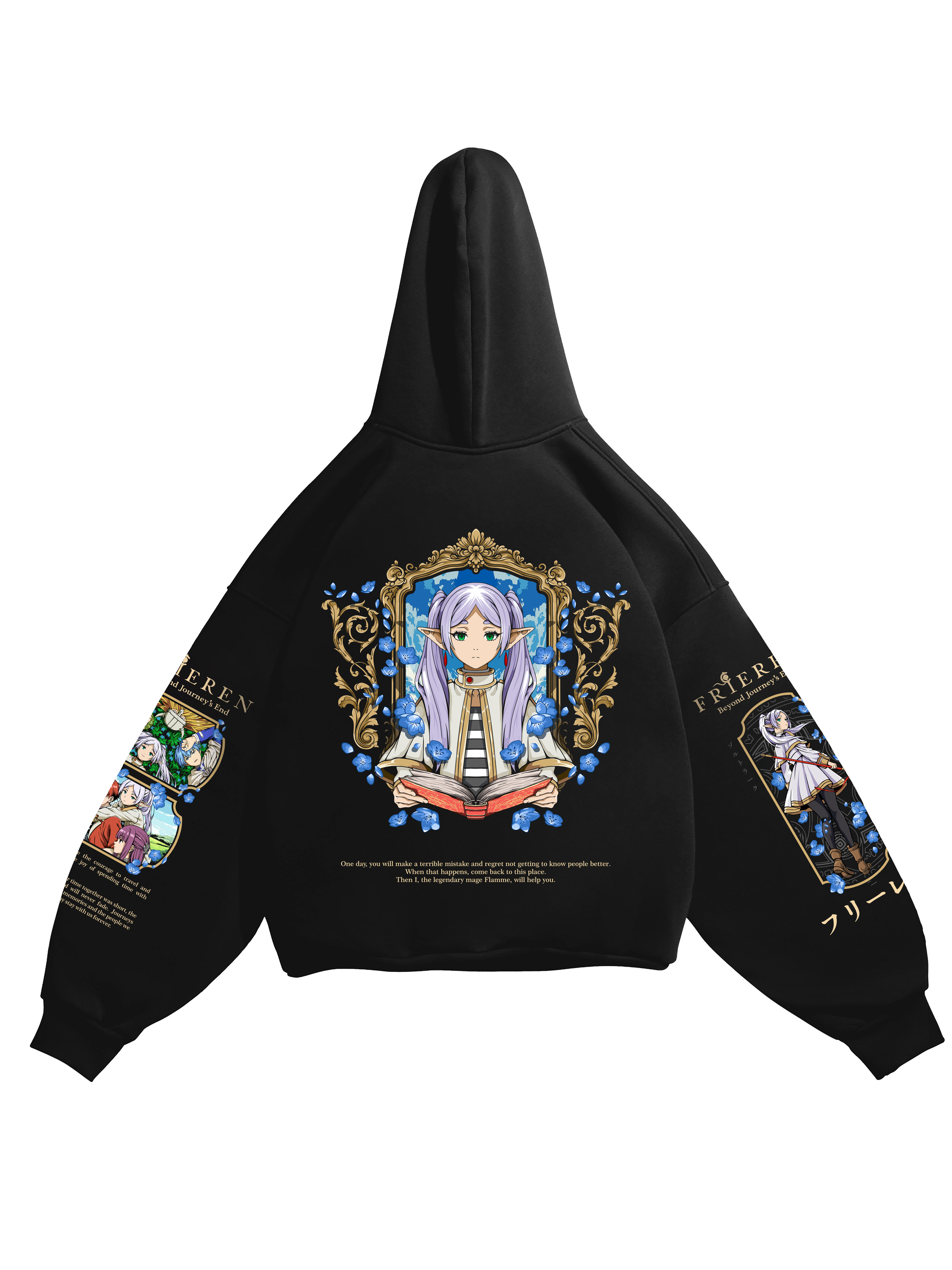 Hoodie Memories - Frieren anime, unisex, black