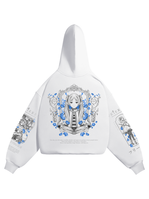 Hoodie Memories - Frieren anime, unisex, white