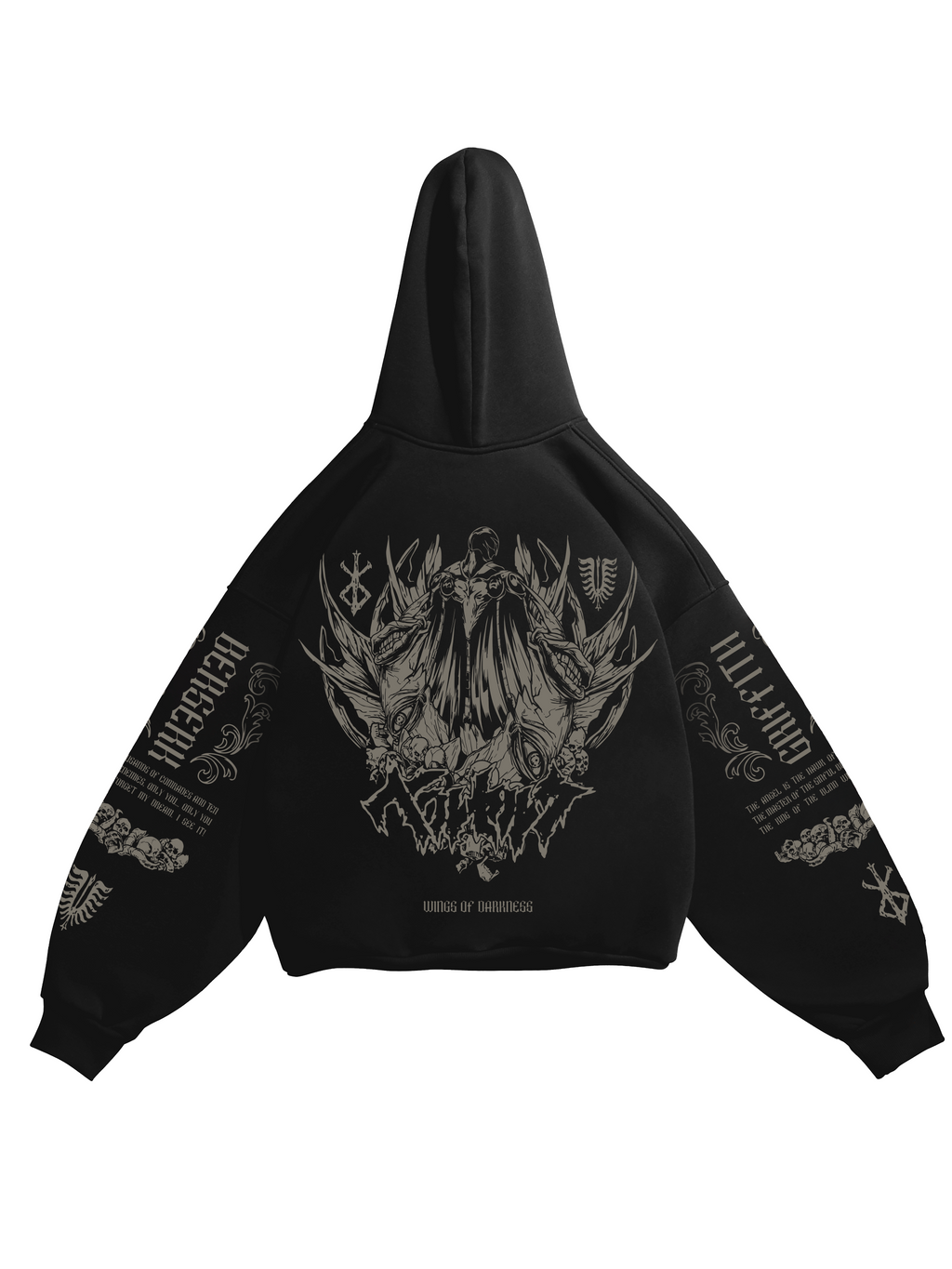 Hoodie Griffith - Berserk anime, unisex, black