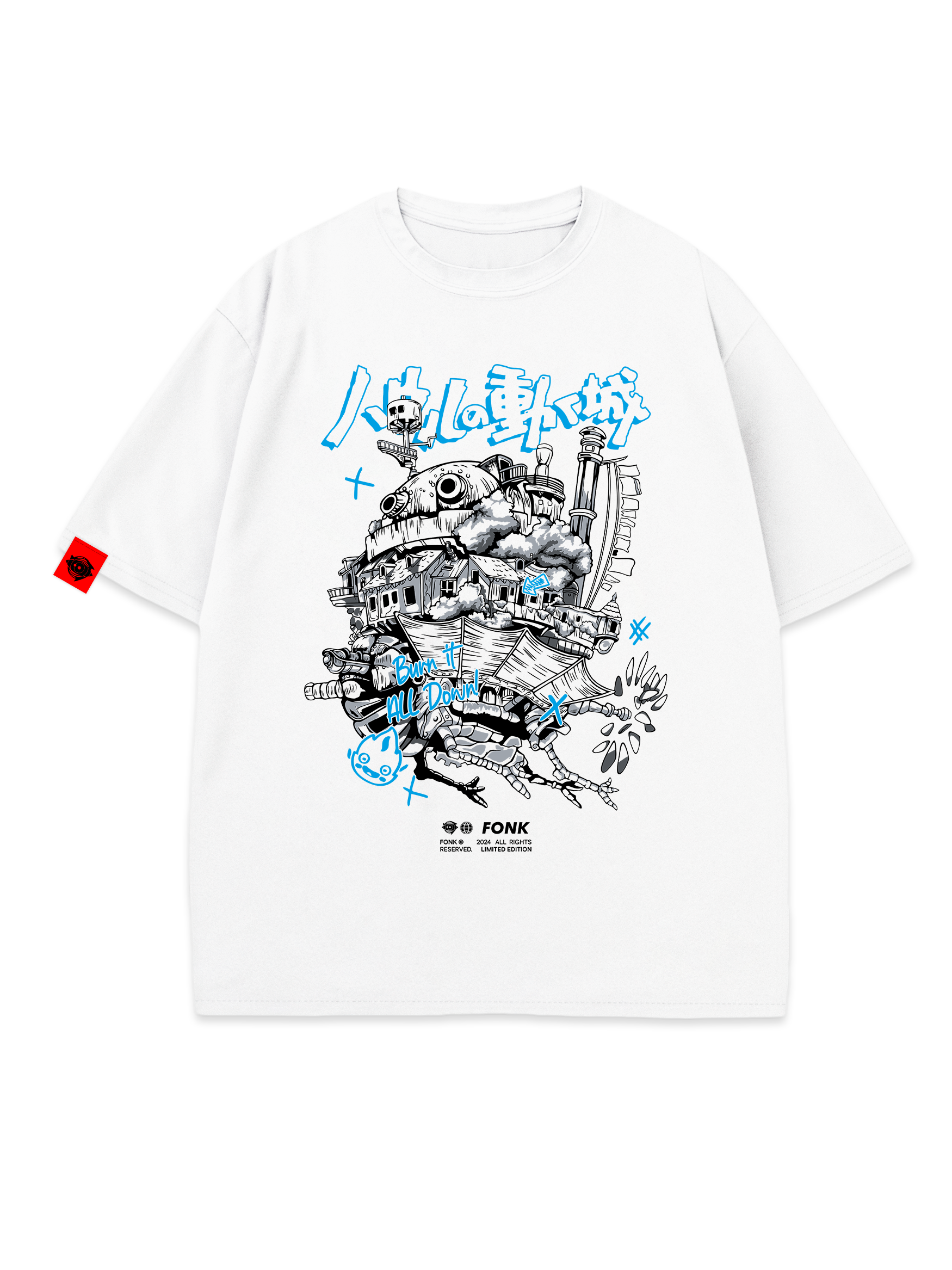 T-SHIRT The Castle - Howl's Moving Castle anime, unisex, white