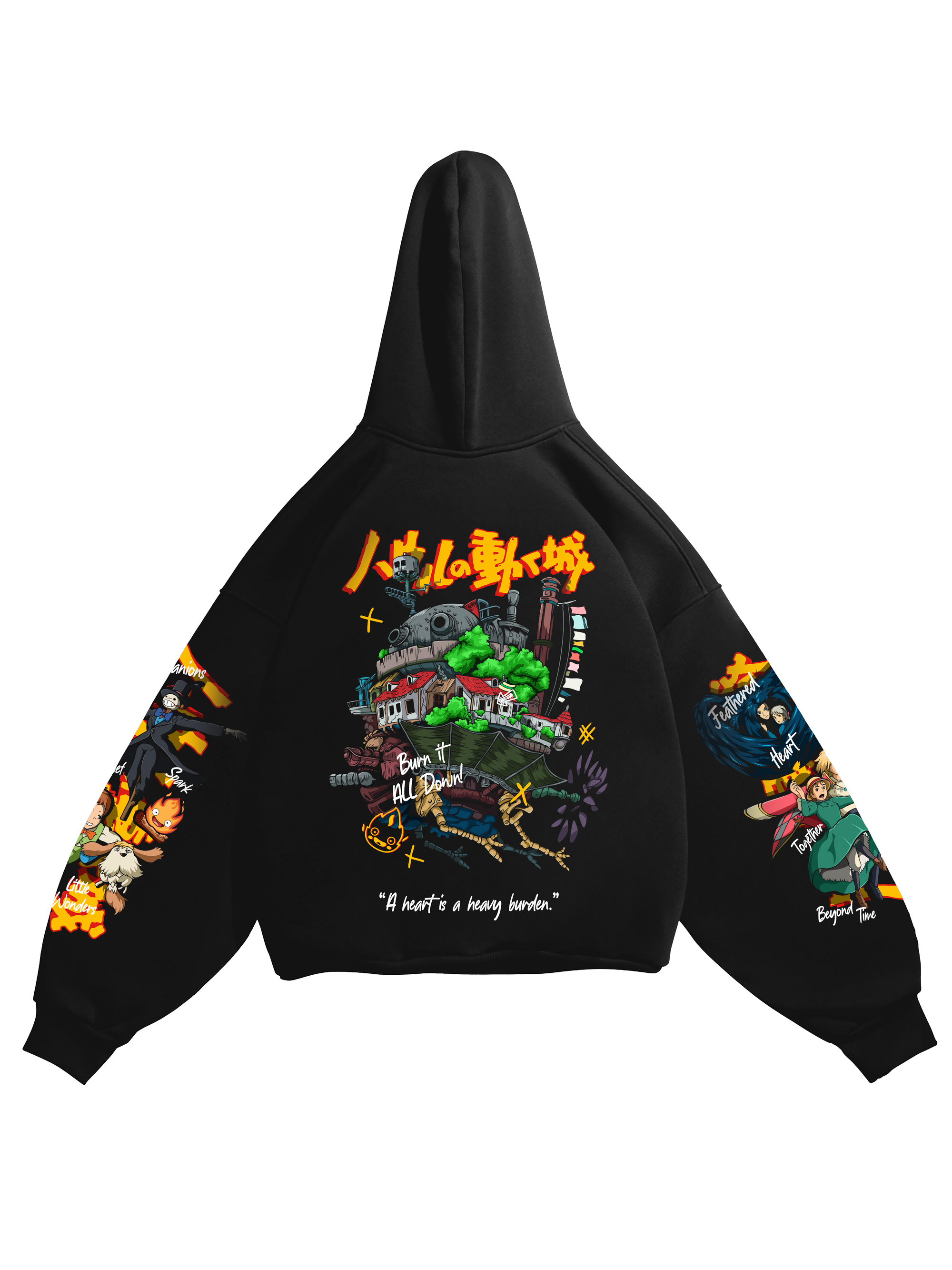Hoodie Moving Castle - Howl's Moving Castle anime, unisex, black