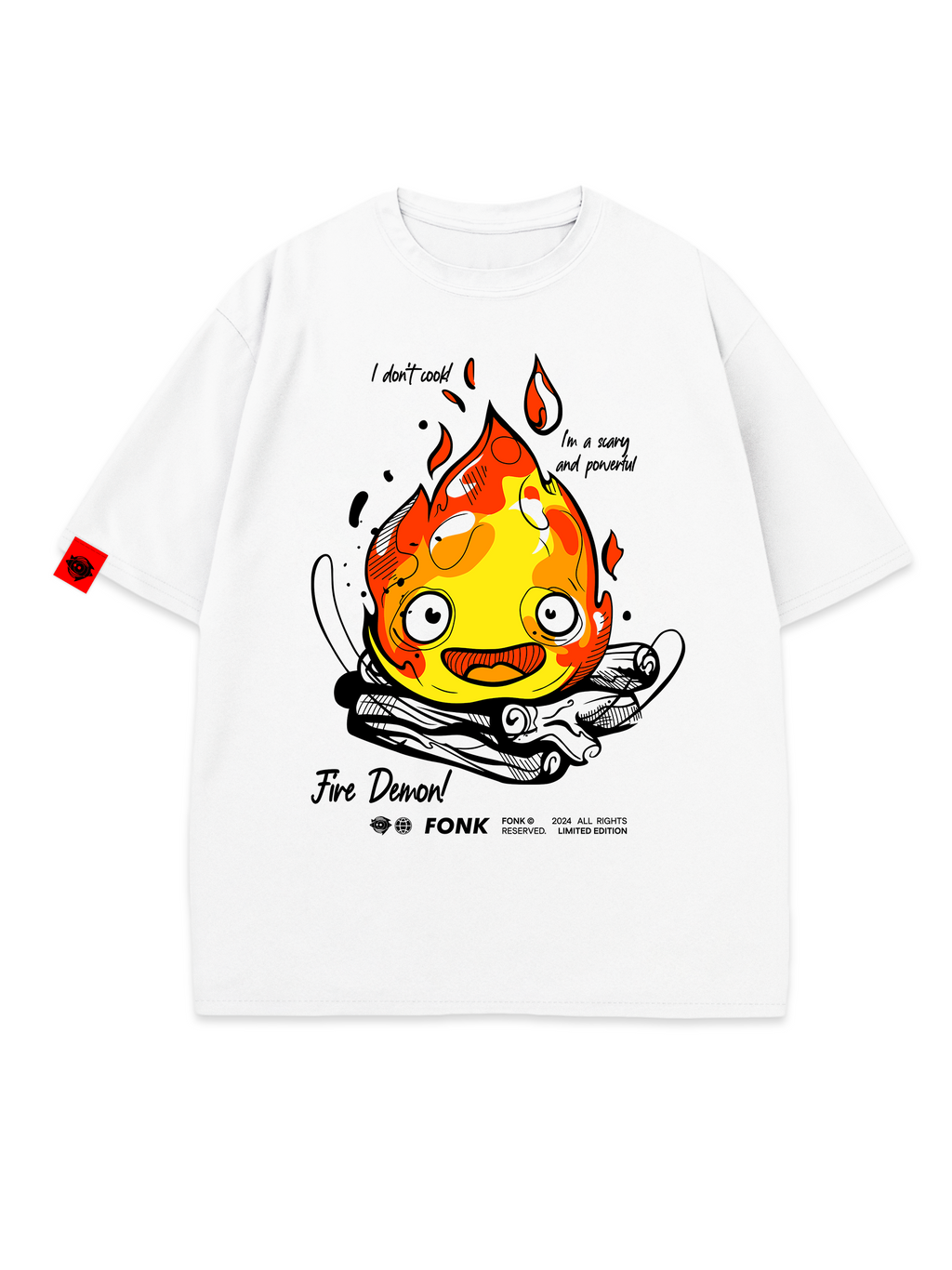 T-SHIRT A Heart’s Fire - Howl's Moving Castle anime, unisex, white
