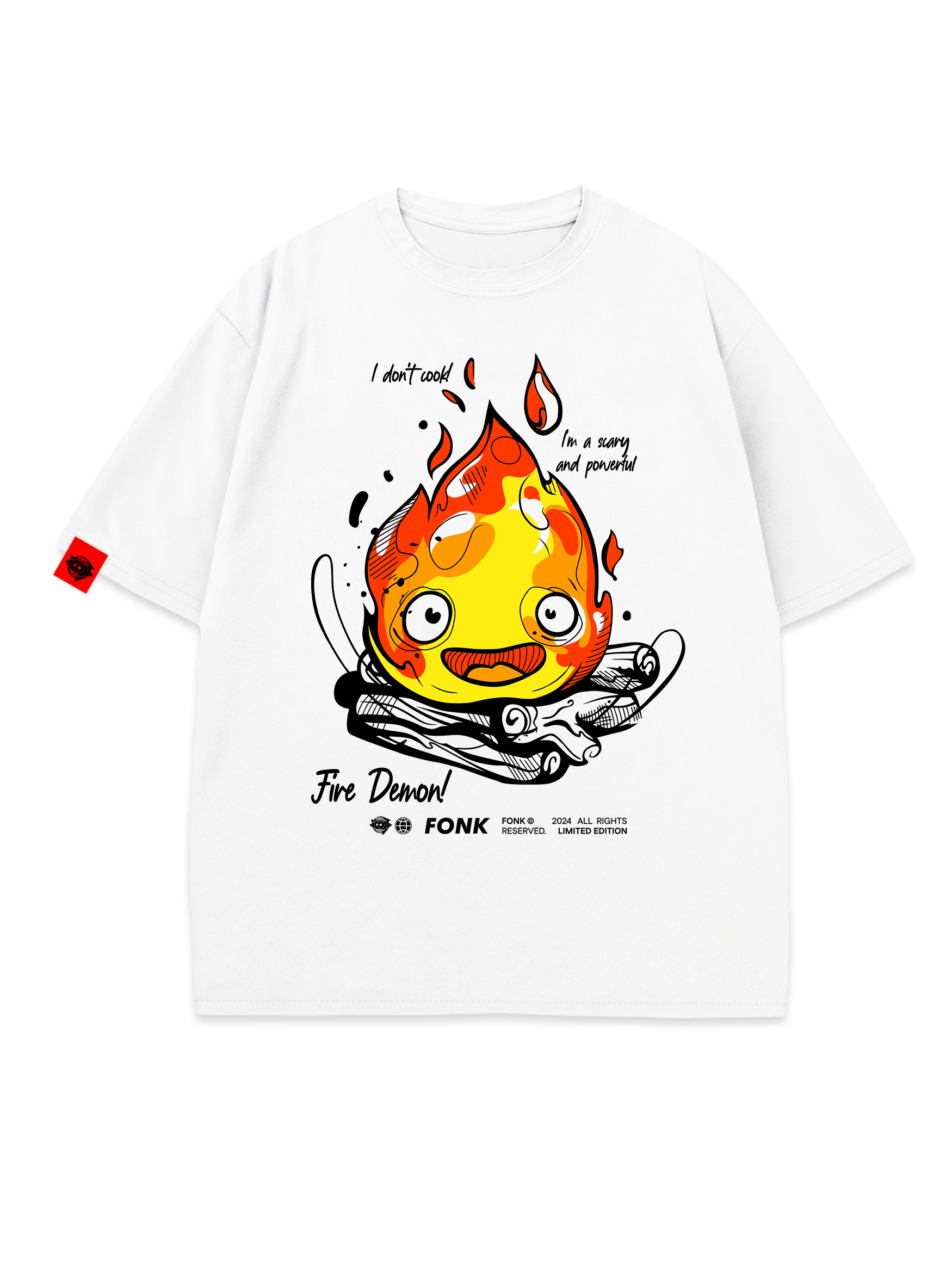 T-SHIRT A Heart’s Fire - Howl's Moving Castle anime, unisex, white