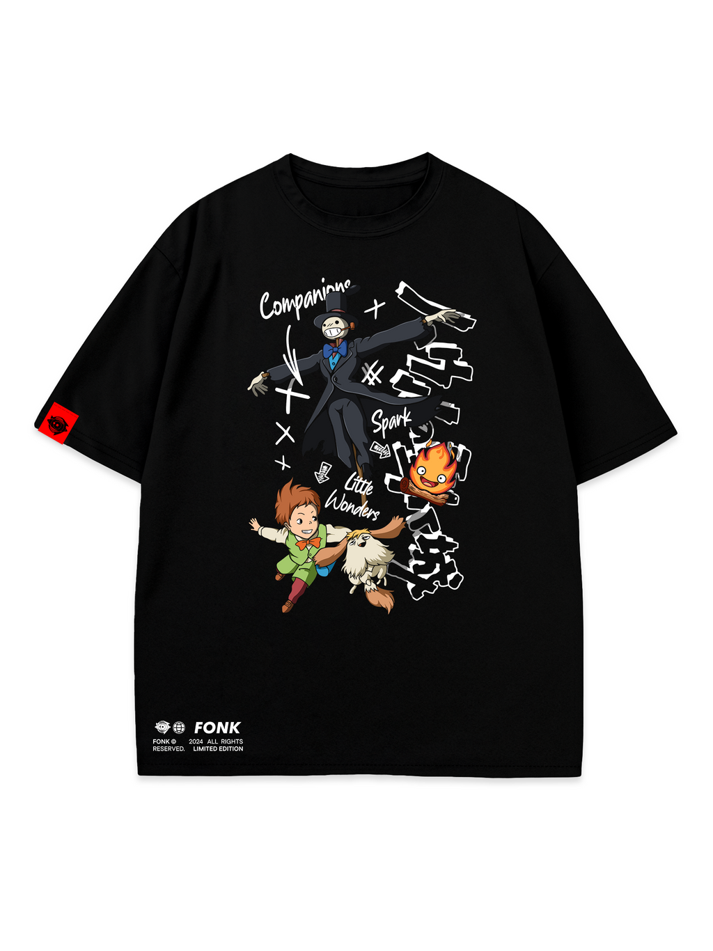 T-SHIRT Friend's - Howl's Moving Castle anime, unisex, black