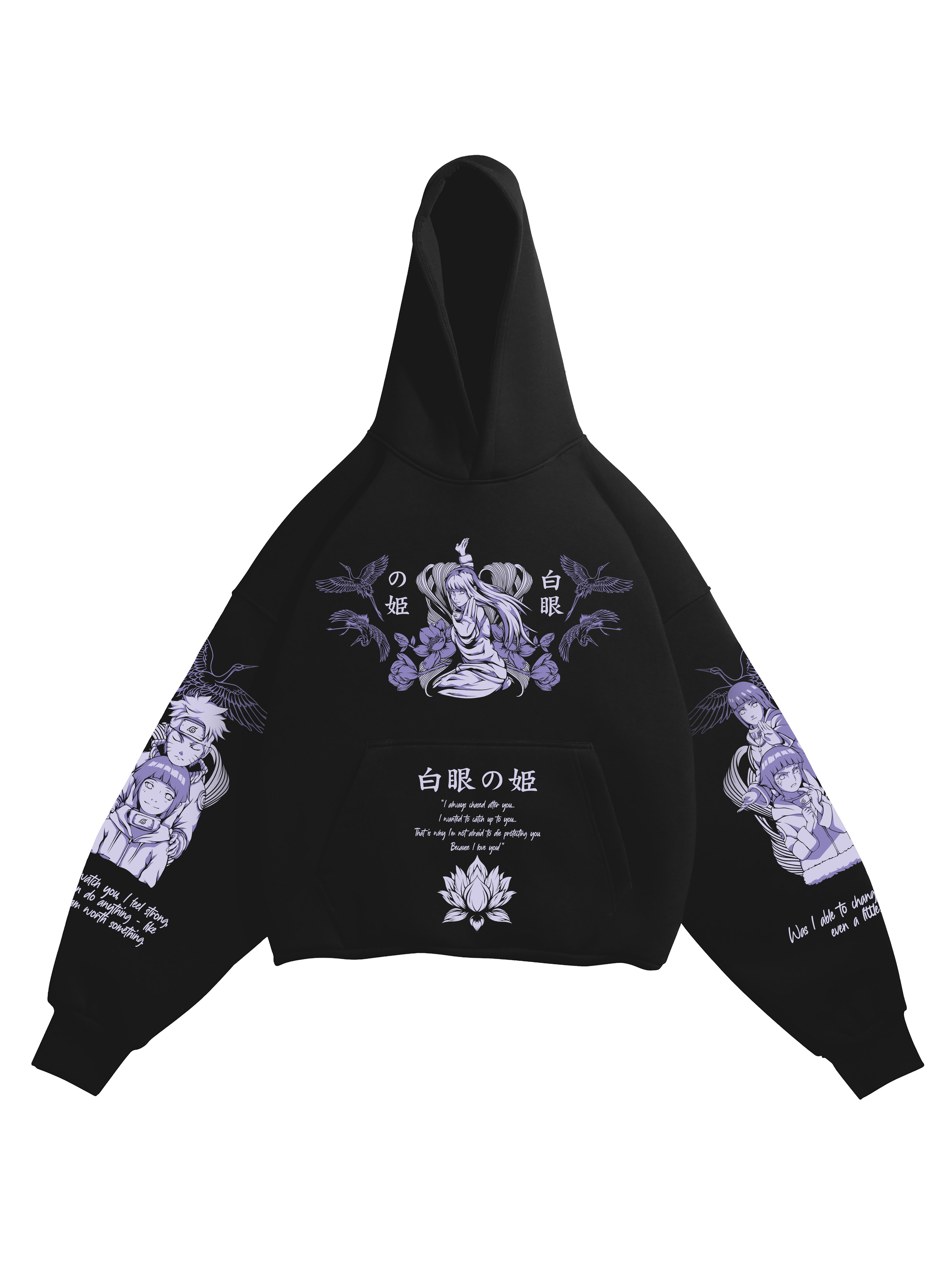 Hoodie Hinata - Naruto anime, unisex, black