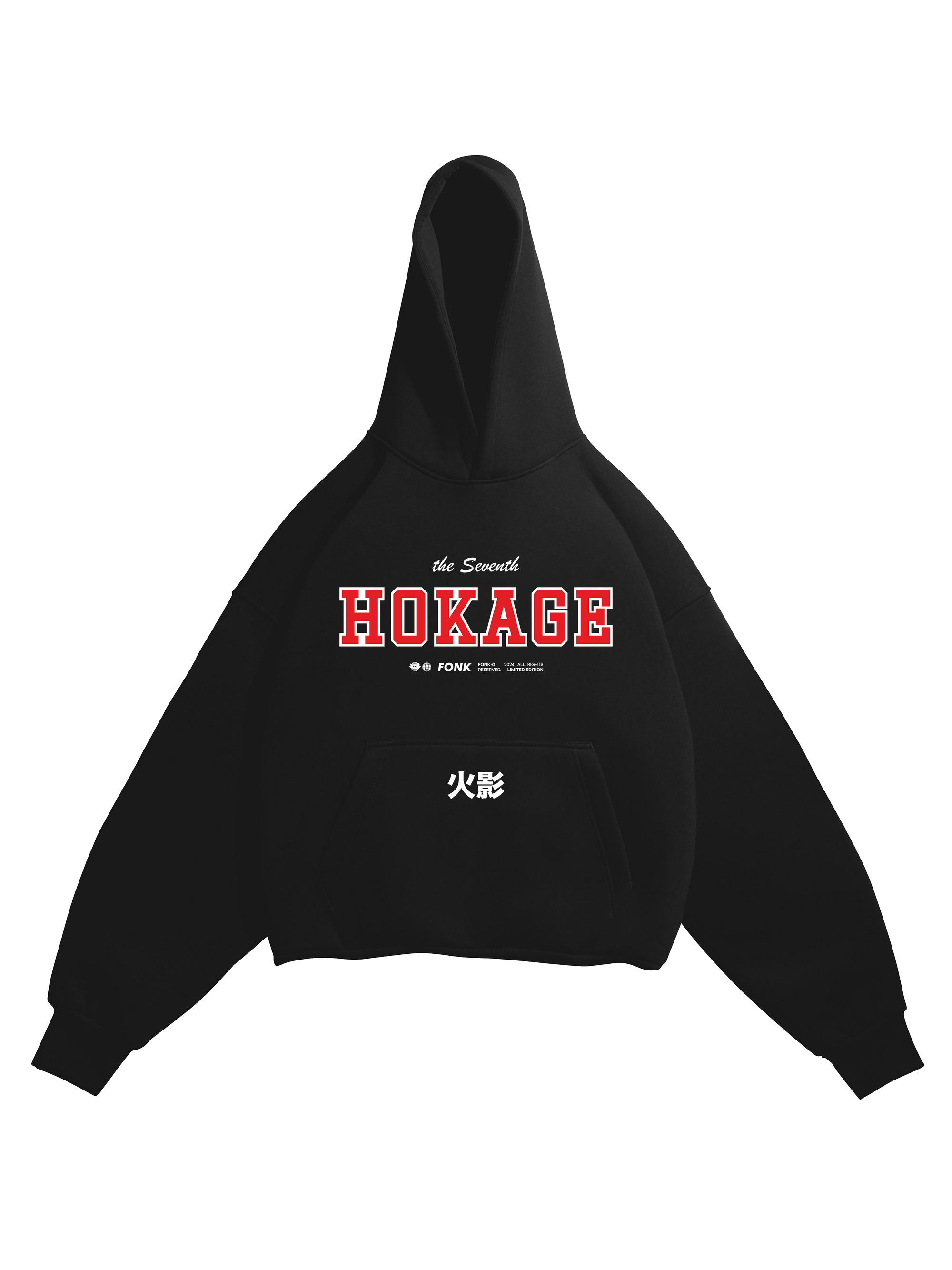 Hoodie Hokage - Naruto anime, unisex, black