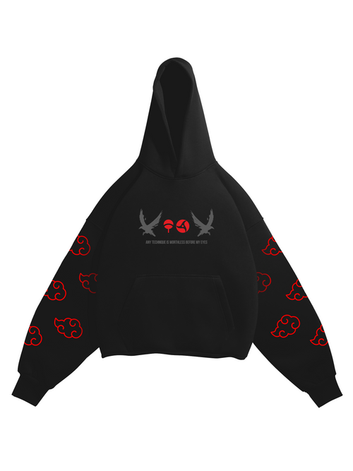 Hoodie Akatsuki - Naruto anime, unisex, black