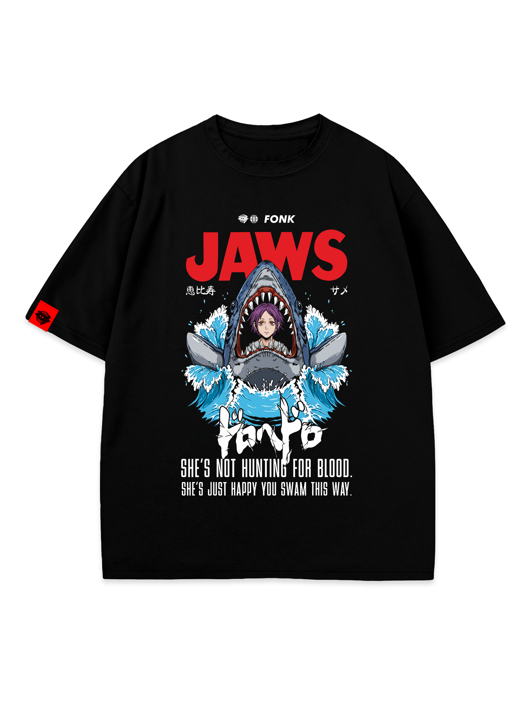 T-SHIRT JAWS Ebisu - Dorohedoro anime, unisex, black