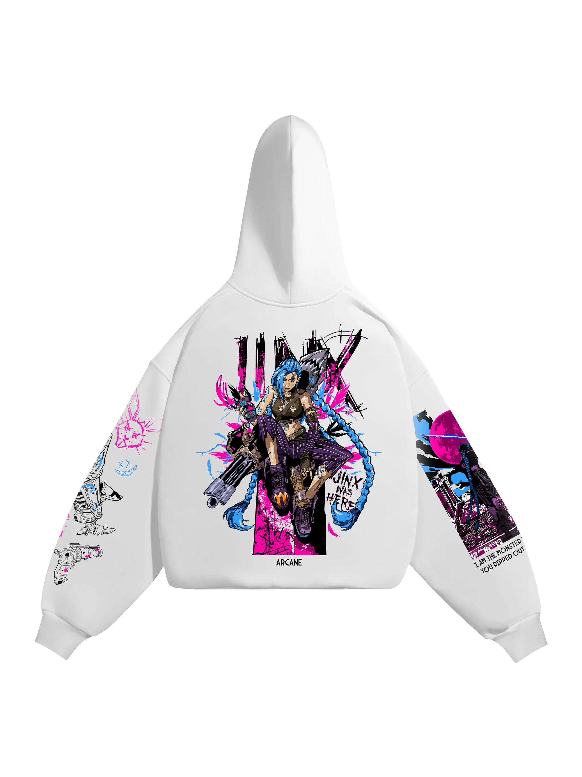 Hoodie Jinx - Arcane, unisex, white