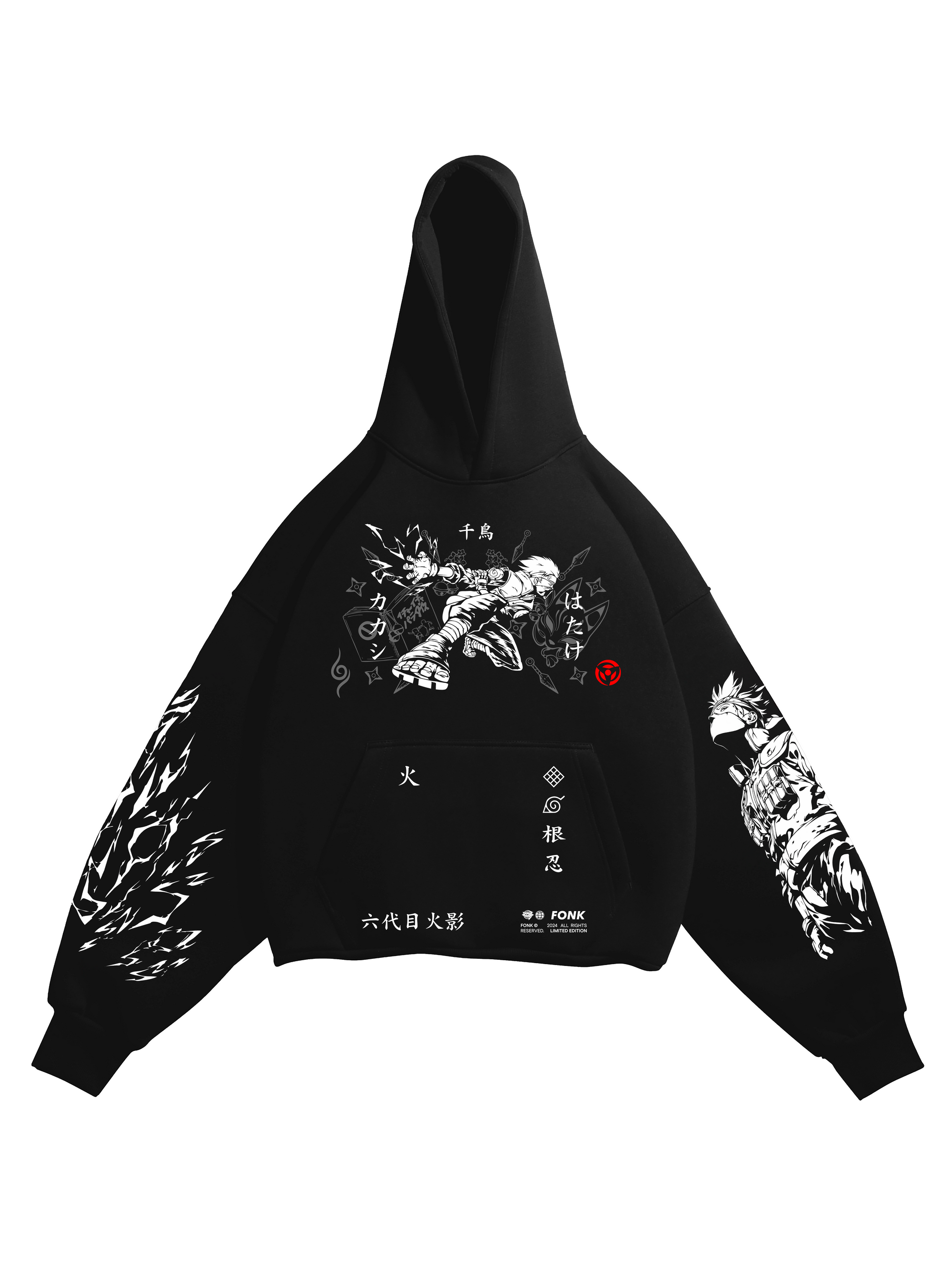 Hoodie Kakashi - Naruto anime, unisex, black