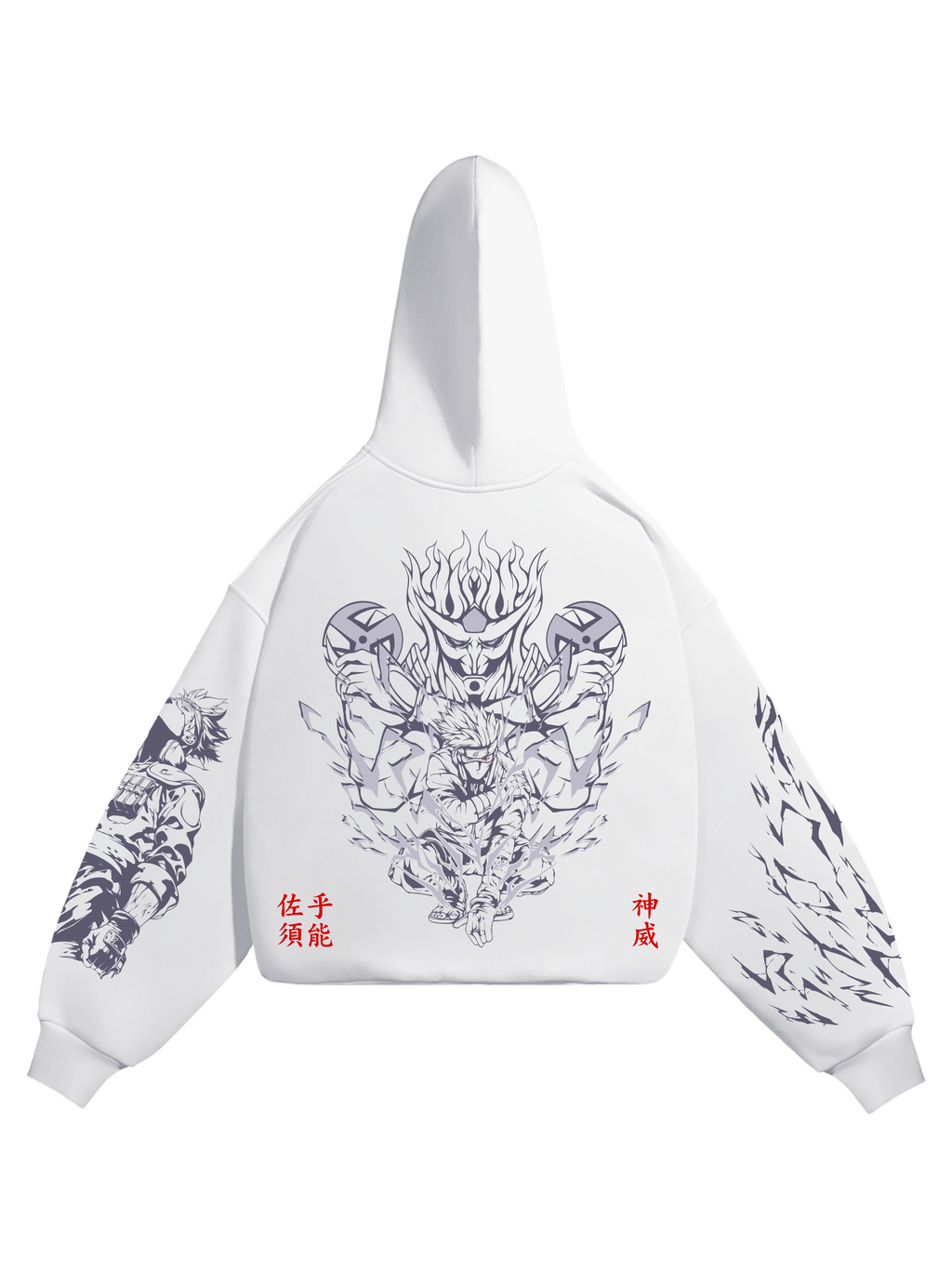 Hoodie Kakashi - Naruto anime, unisex, white