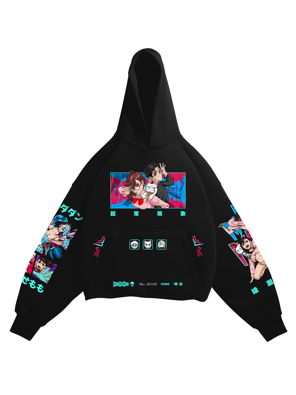 Hoodie Momo - Dandadan anime, unisex, black