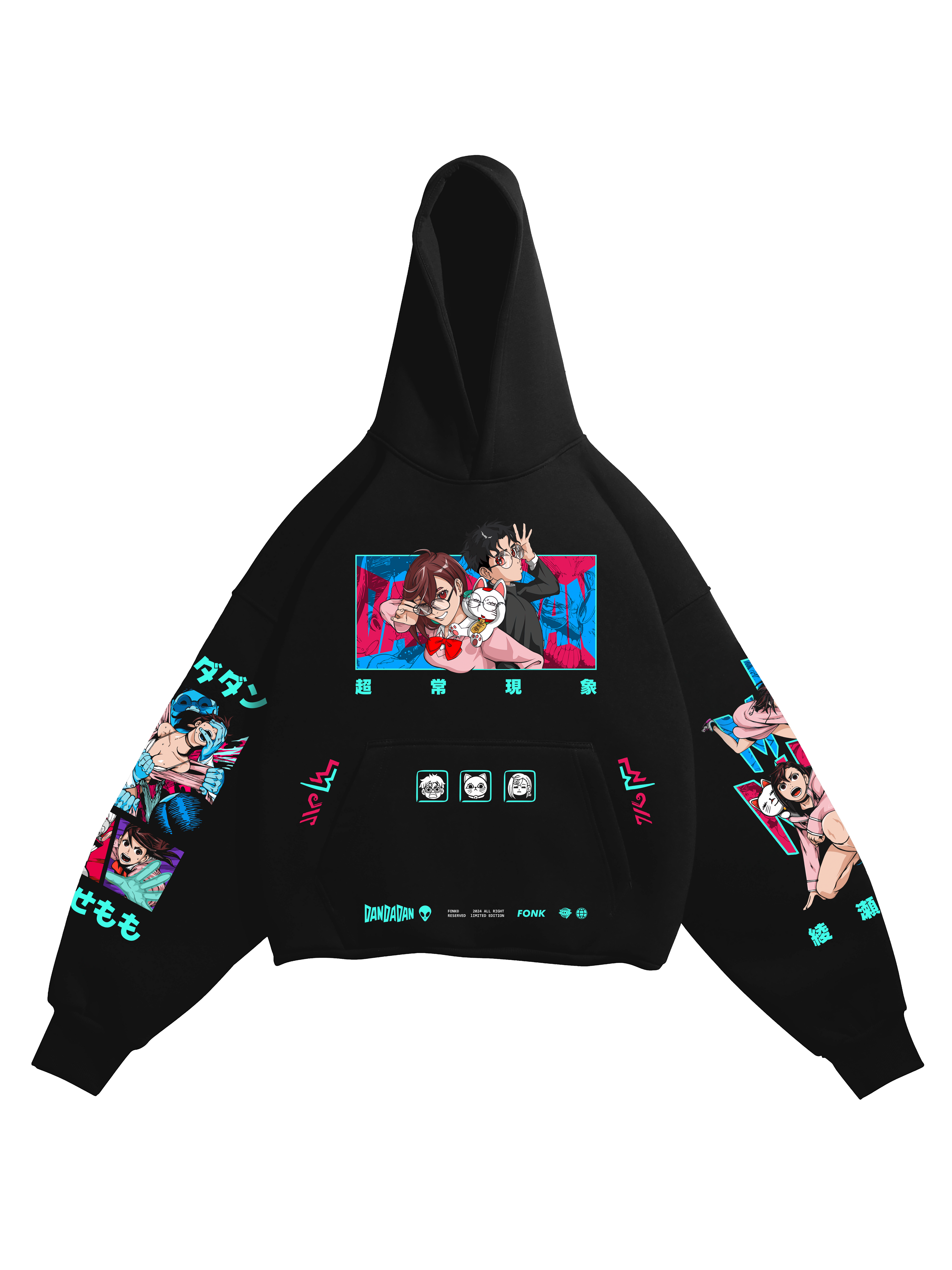 Hoodie Momo - Dandadan anime, unisex, black