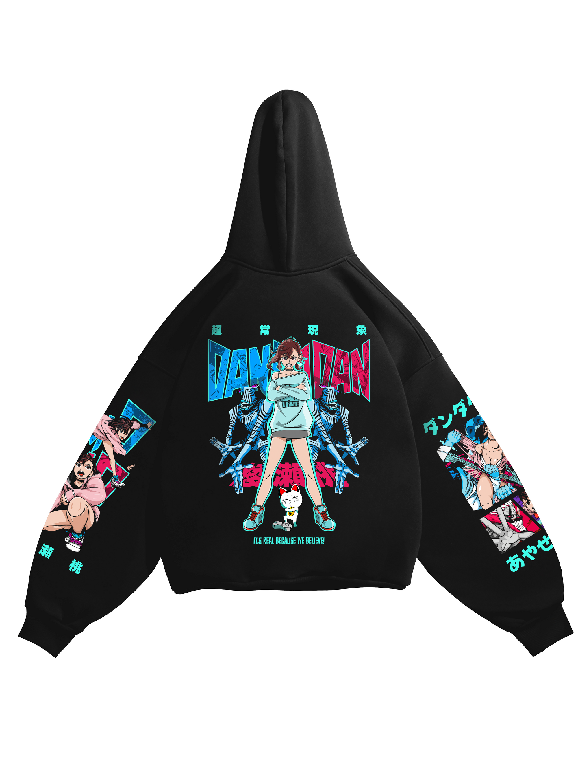 Hoodie Momo - Dandadan anime, unisex, black
