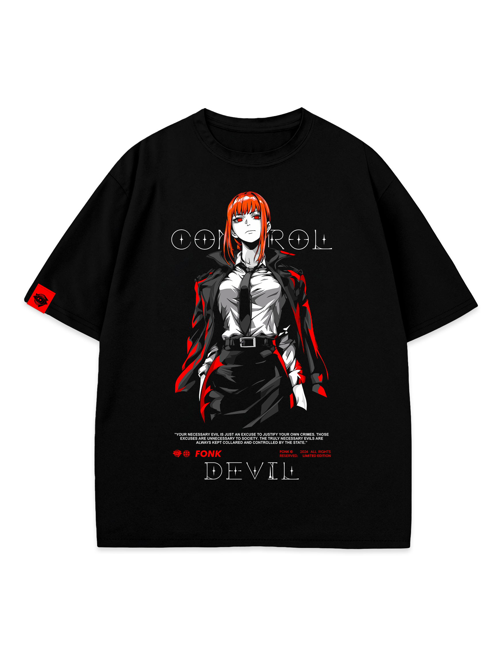 T-SHIRT Makima - Chainsaw Man anime, unisex, black