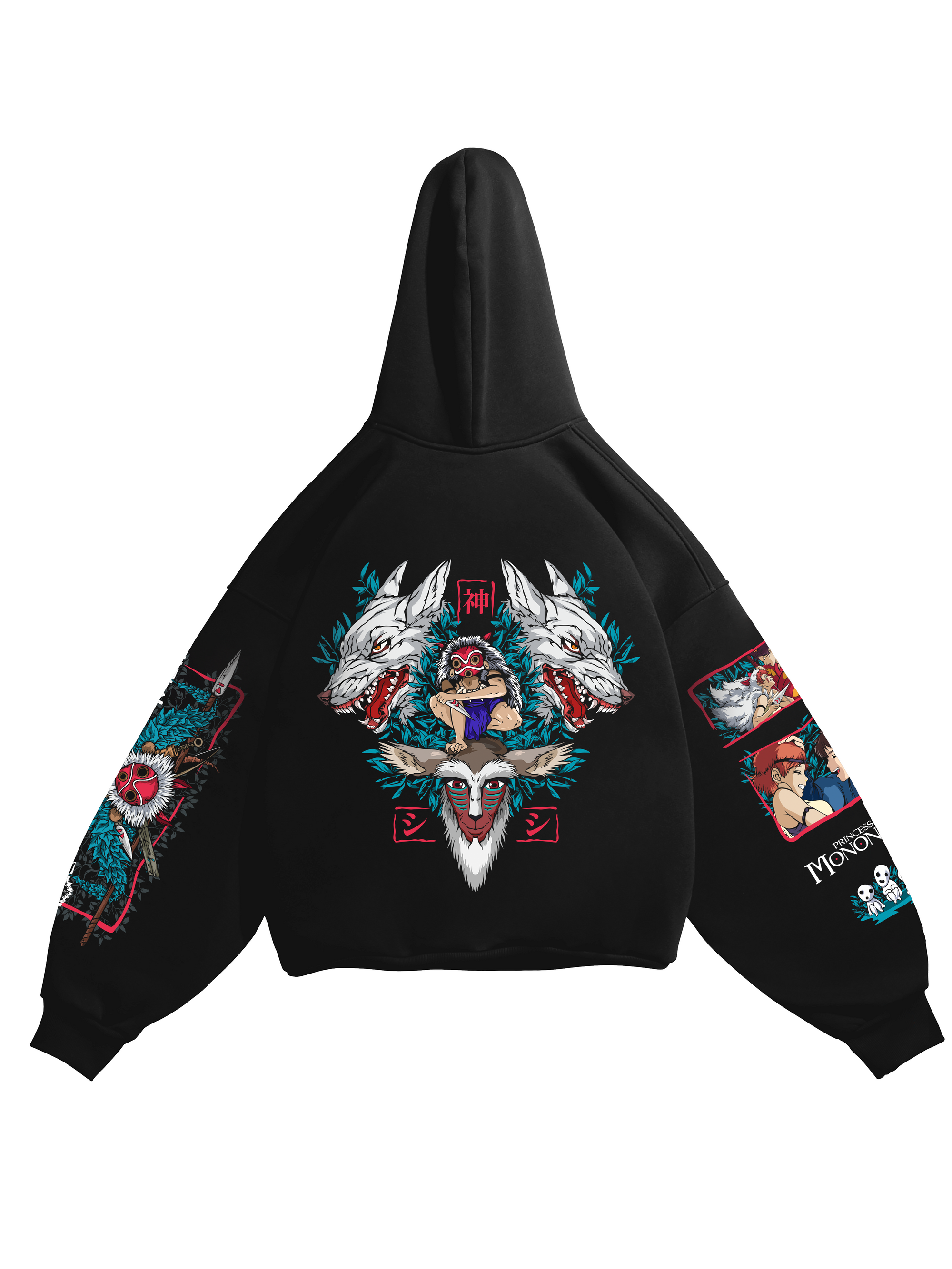 Hoodie San - Princess Mononoke anime, unisex, black