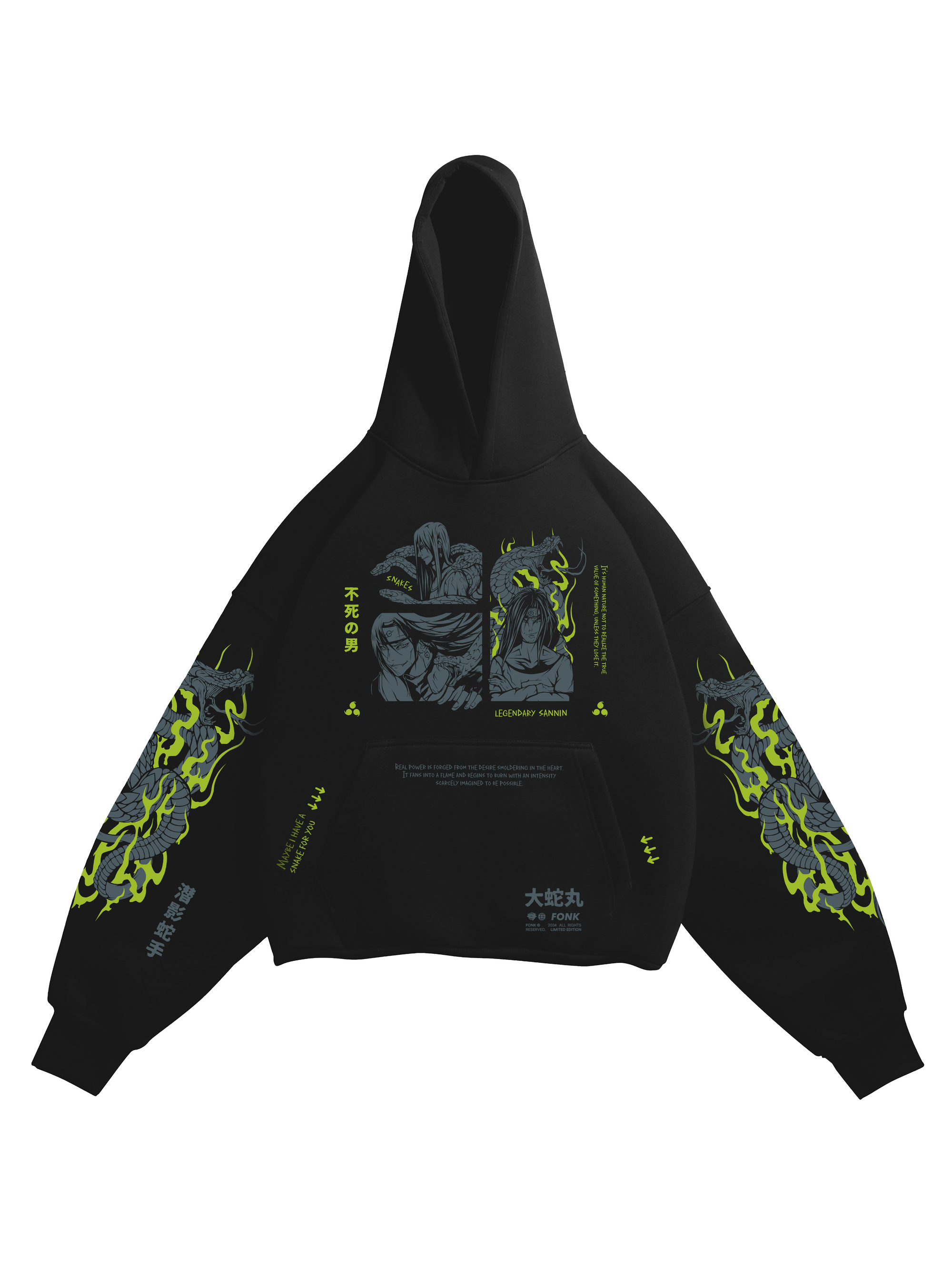 Hoodie Orochimaru - Naruto anime, unisex, black
