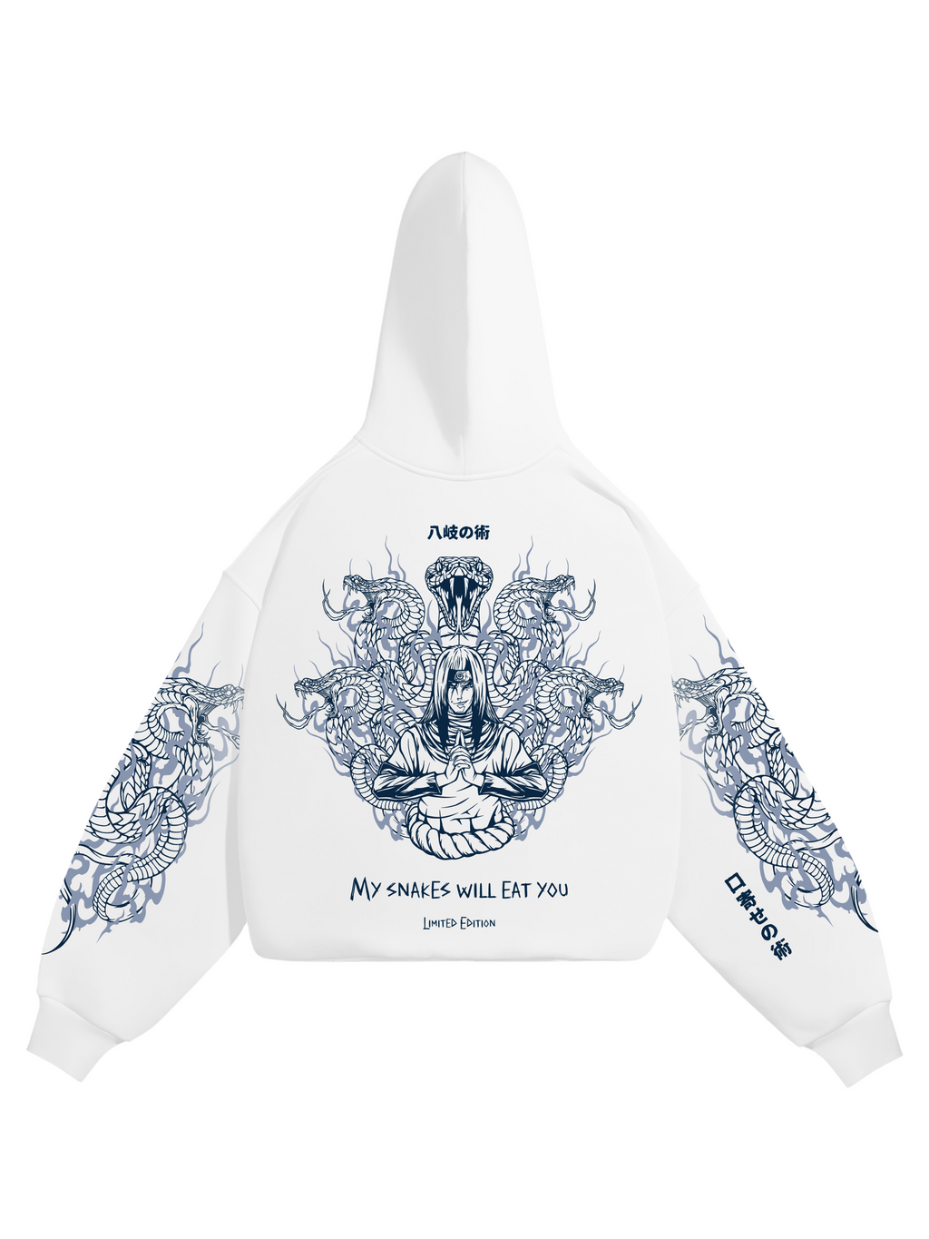 Hoodie Orochimaru - Naruto anime, unisex, white