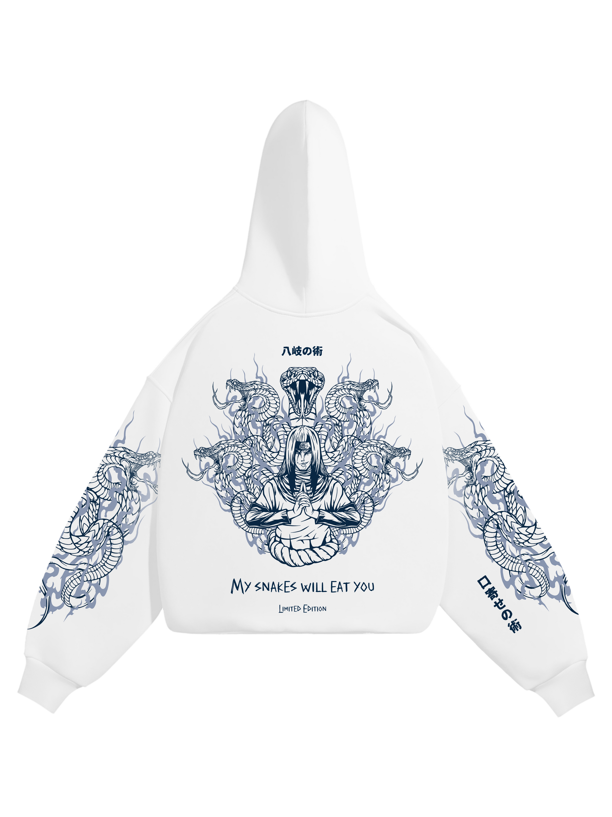 Hoodie Orochimaru - Naruto anime, unisex, white