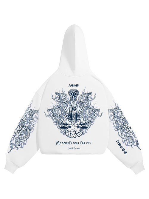 Hoodie Orochimaru - Naruto anime, unisex, white