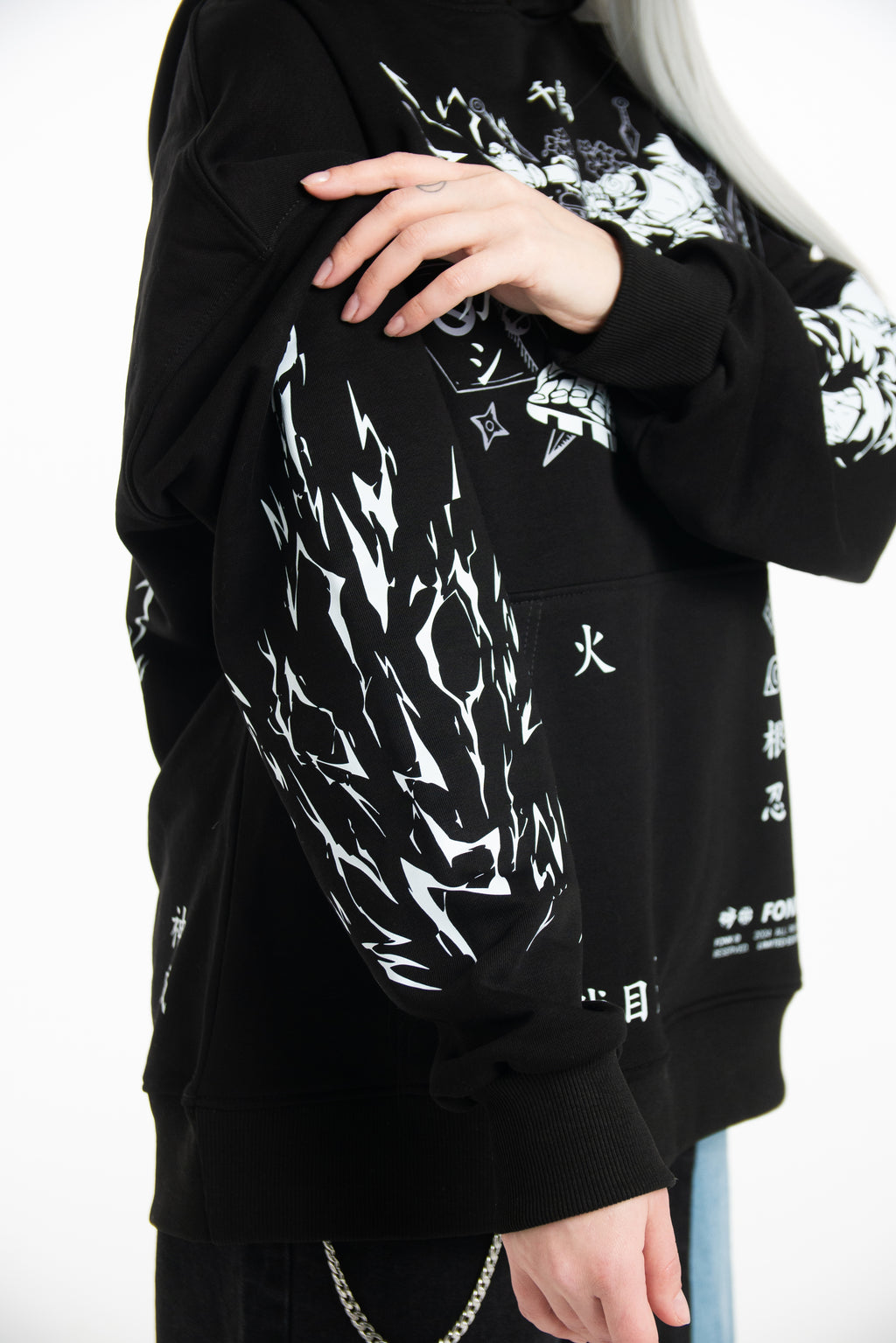 Hoodie Kakashi - Naruto anime, unisex, black