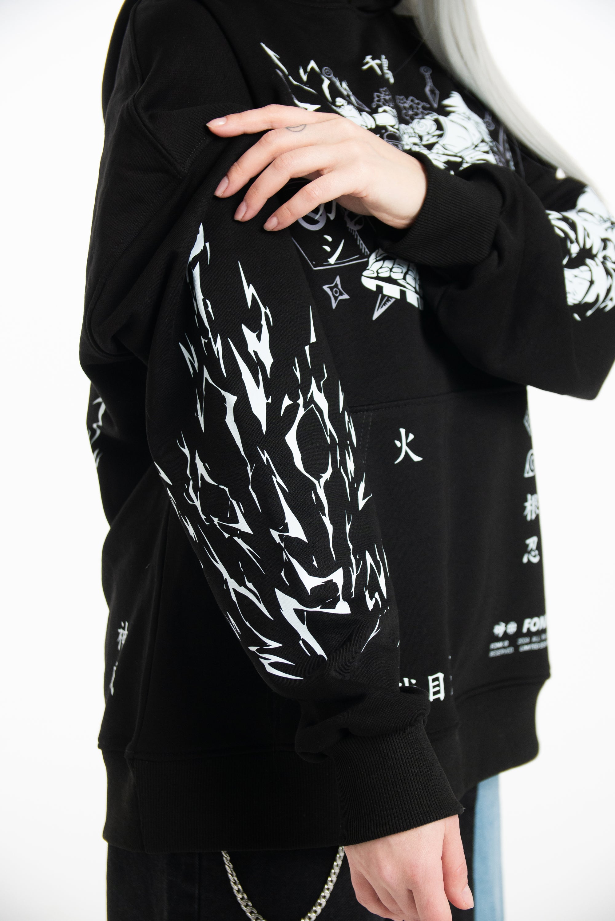 Hoodie Kakashi - Naruto anime, unisex, black