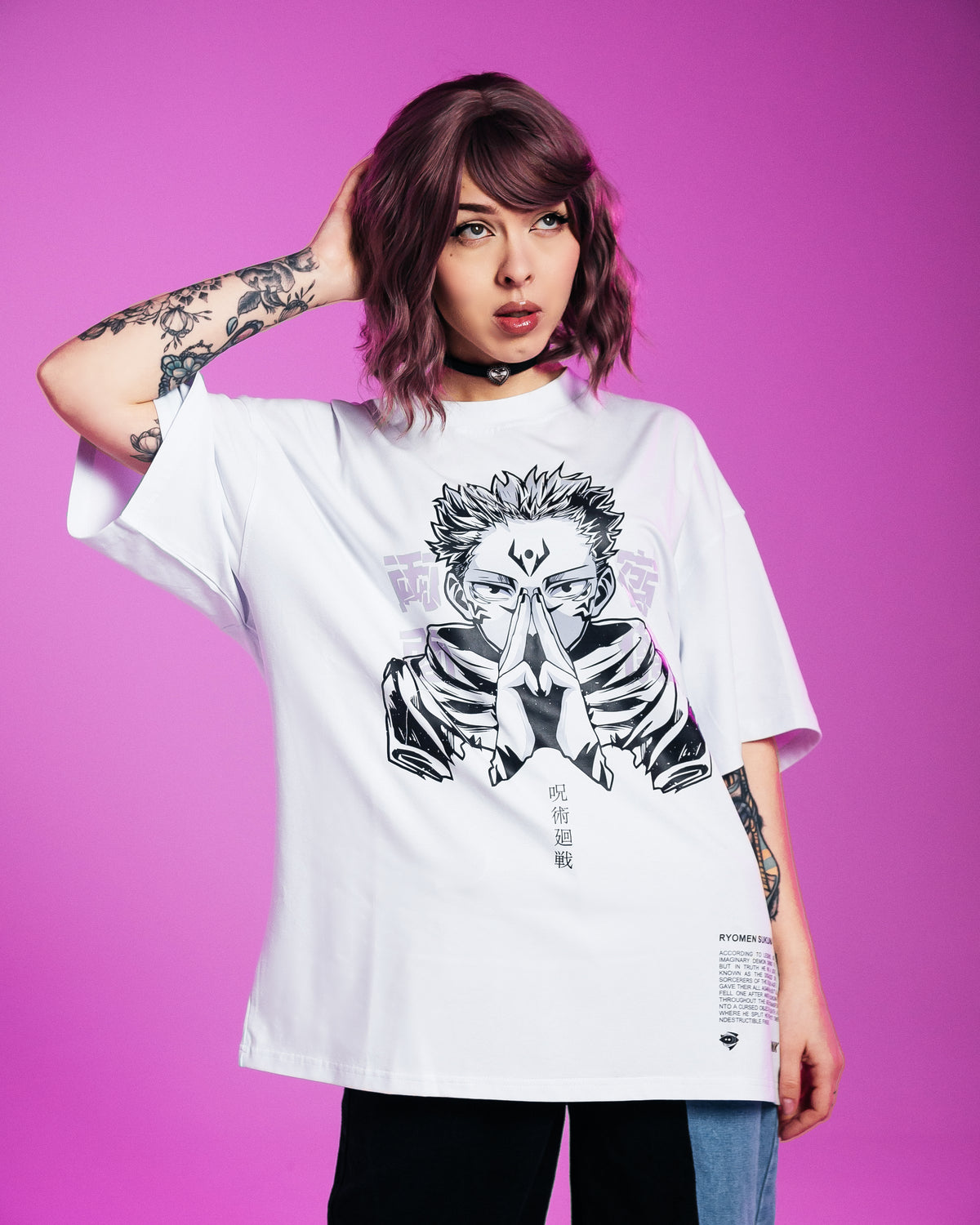 T-SHIRT Sukuna - Jujutsu Kaisen anime, unisex, white