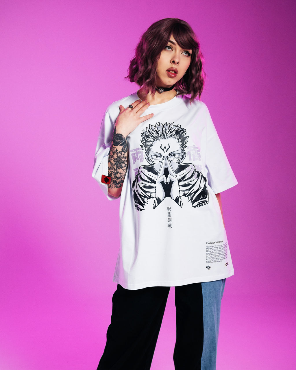 T-SHIRT Sukuna - Jujutsu Kaisen anime, unisex, white