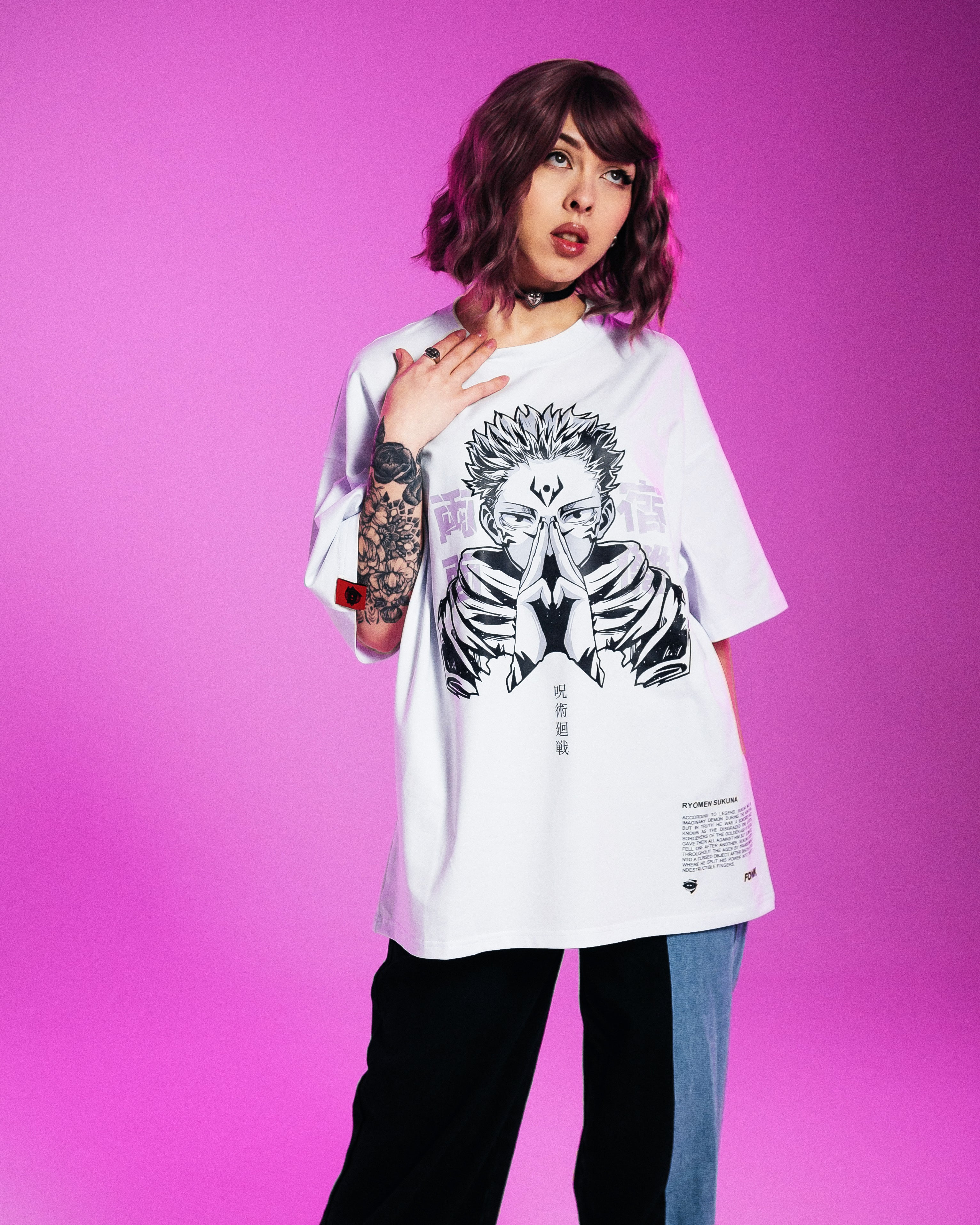 T-SHIRT Sukuna - Jujutsu Kaisen anime, unisex, white