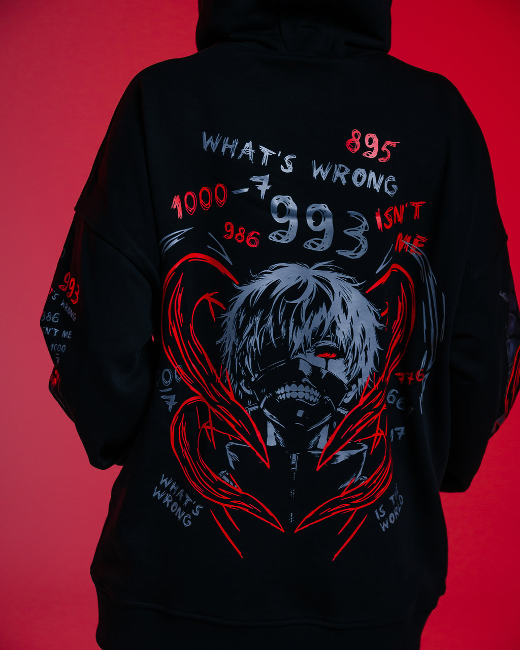 Hoodie Ken Kaneki - Tokyo Ghoul anime, unisex, black