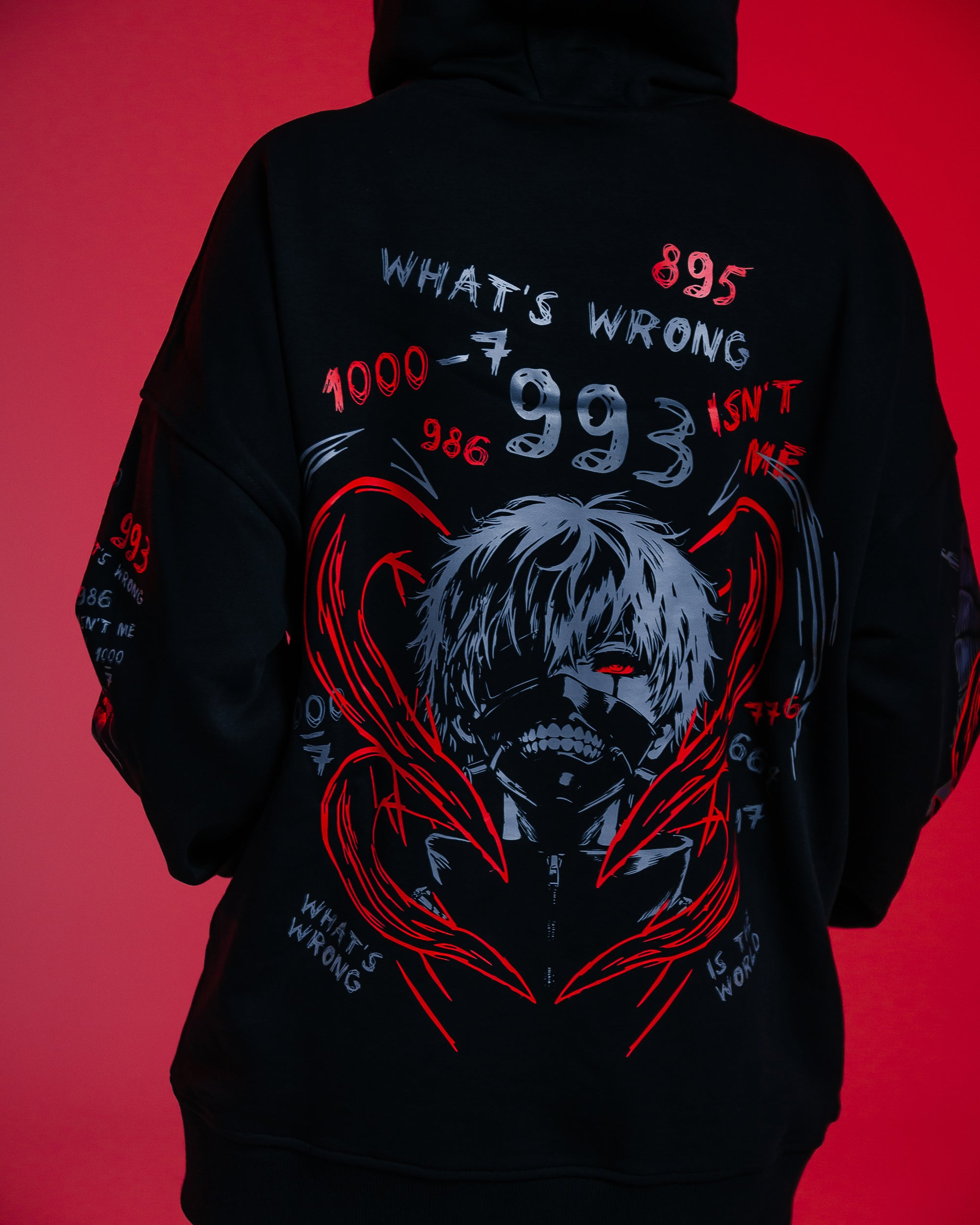 Hoodie Ken Kaneki - Tokyo Ghoul anime, unisex, black