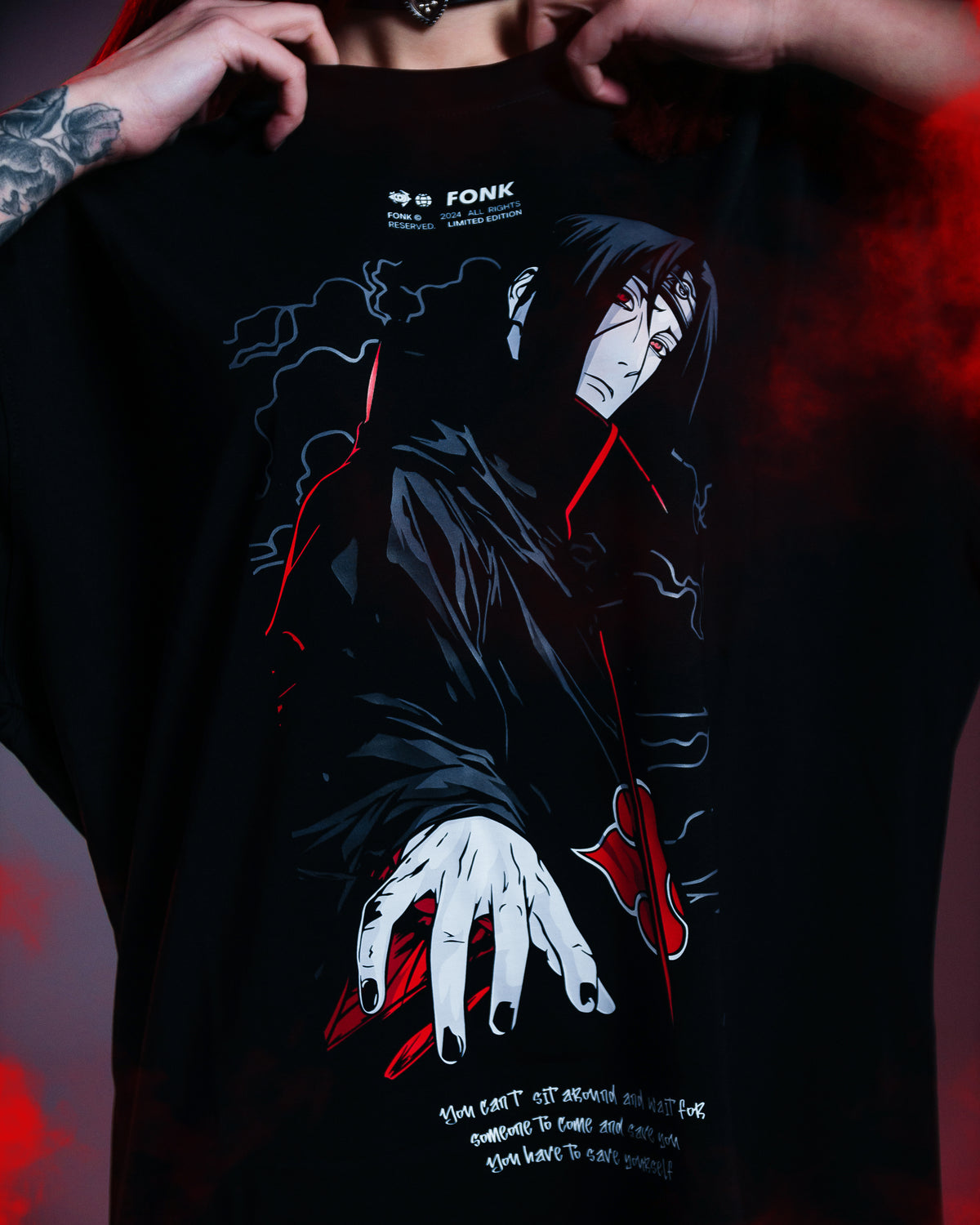 T-SHIRT Supreme - Naruto anime, unisex, black