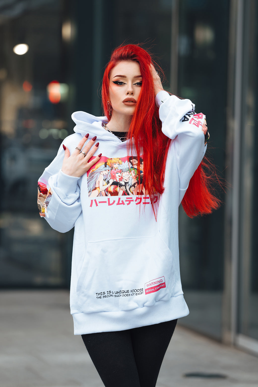 Hoodie Jiraiya - Naruto anime, unisex, white